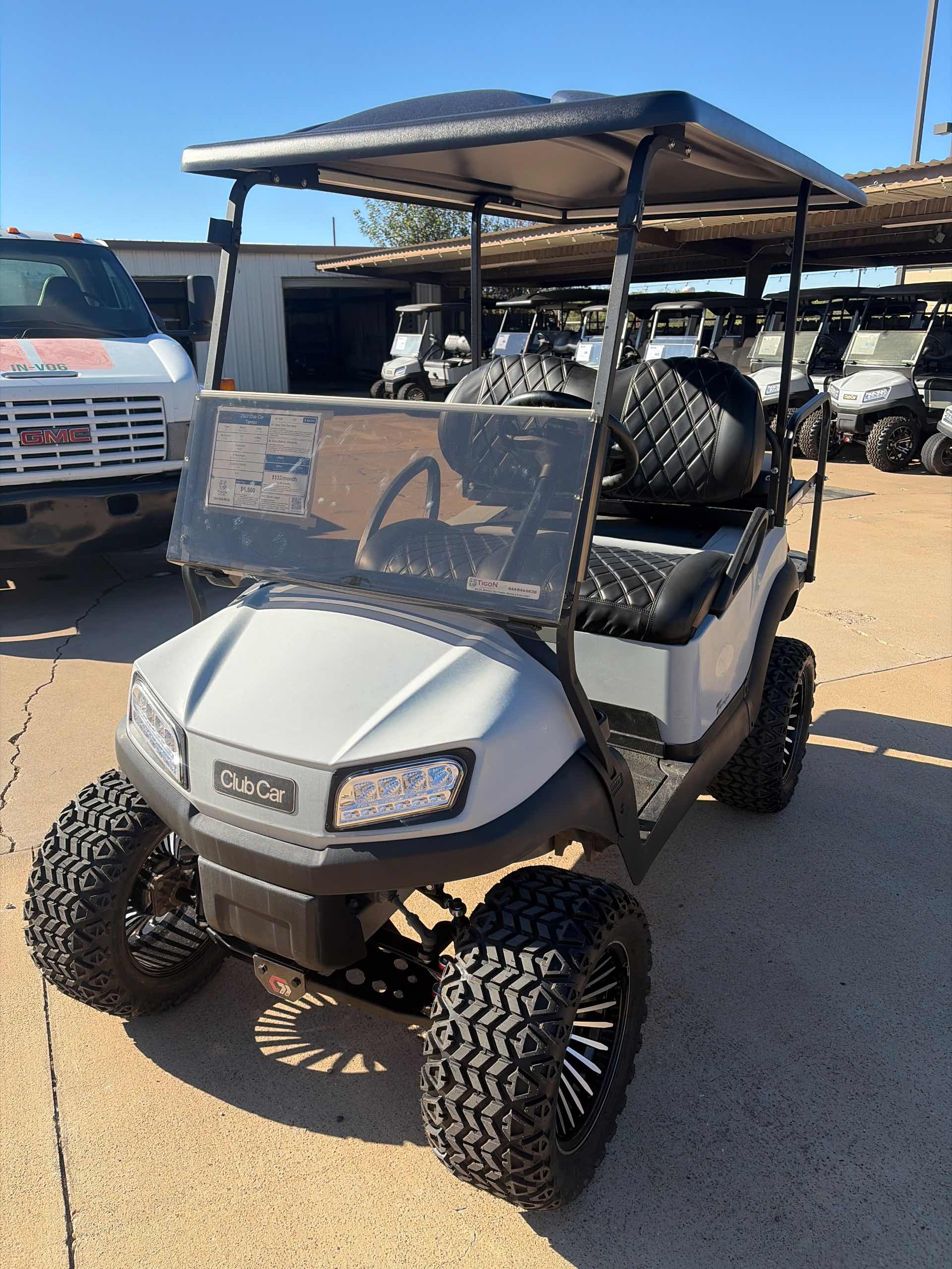 Used 2022 Club Car Tempo Golf Cart in Gray for sale at TIGON Wichita Falls, TX