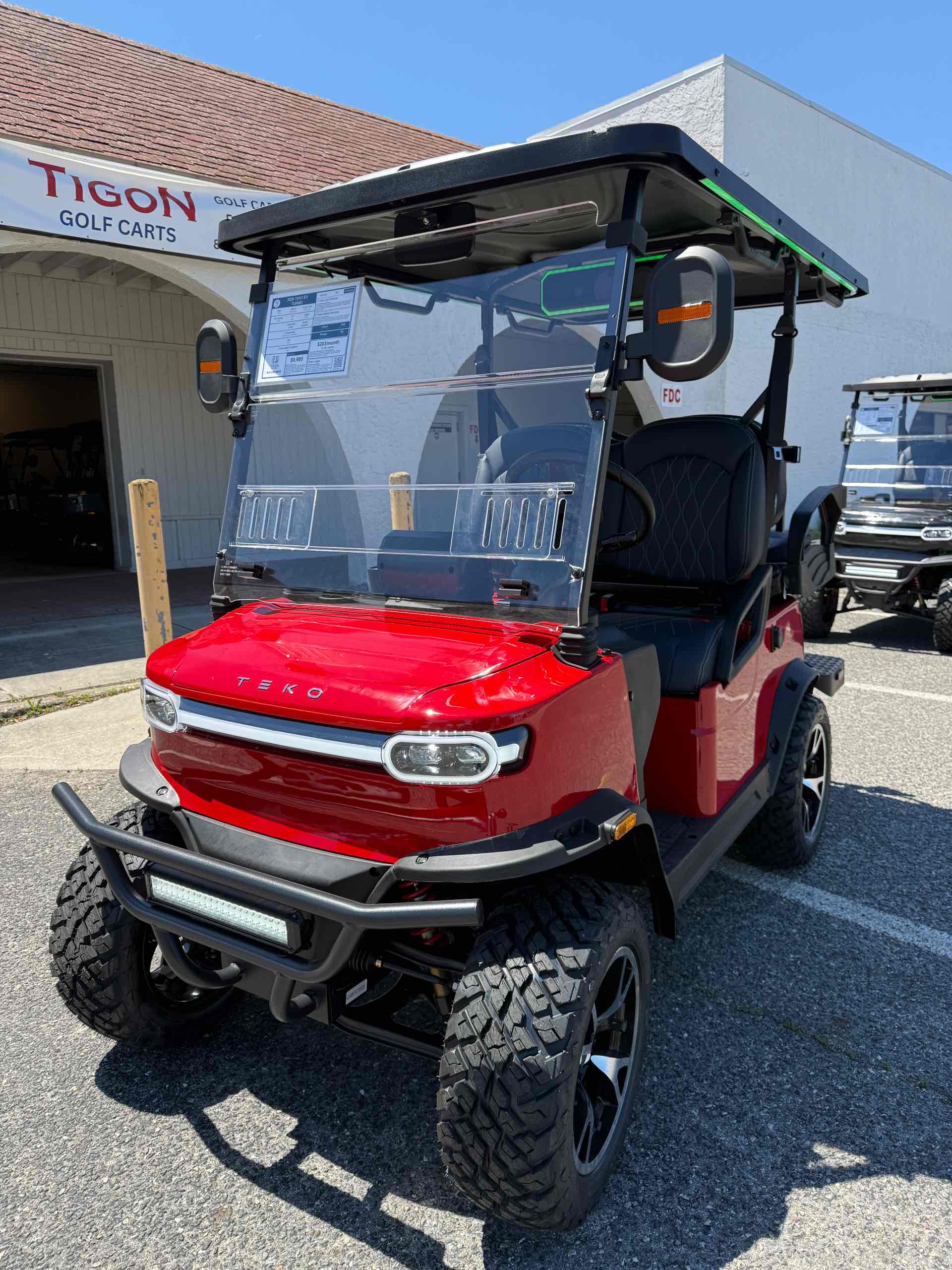 2026 TEKO EV TURBO Golf Cart in Torch Red