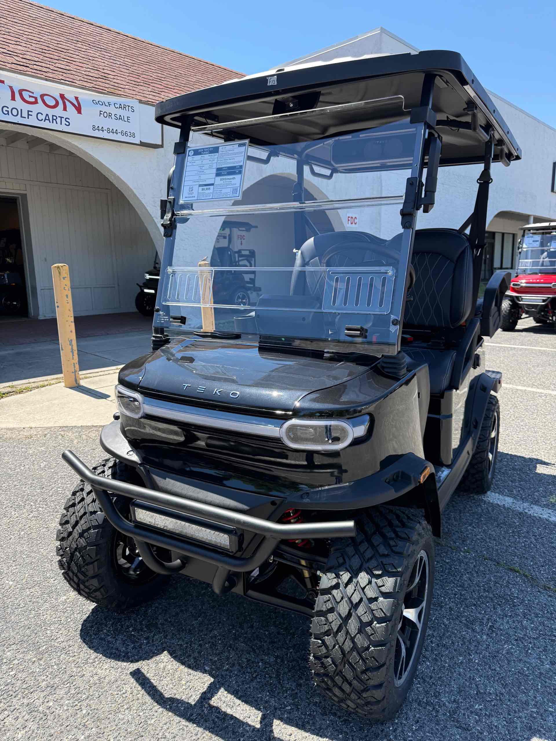 2026 TEKO EV TURBO Golf Cart in Metallic Black