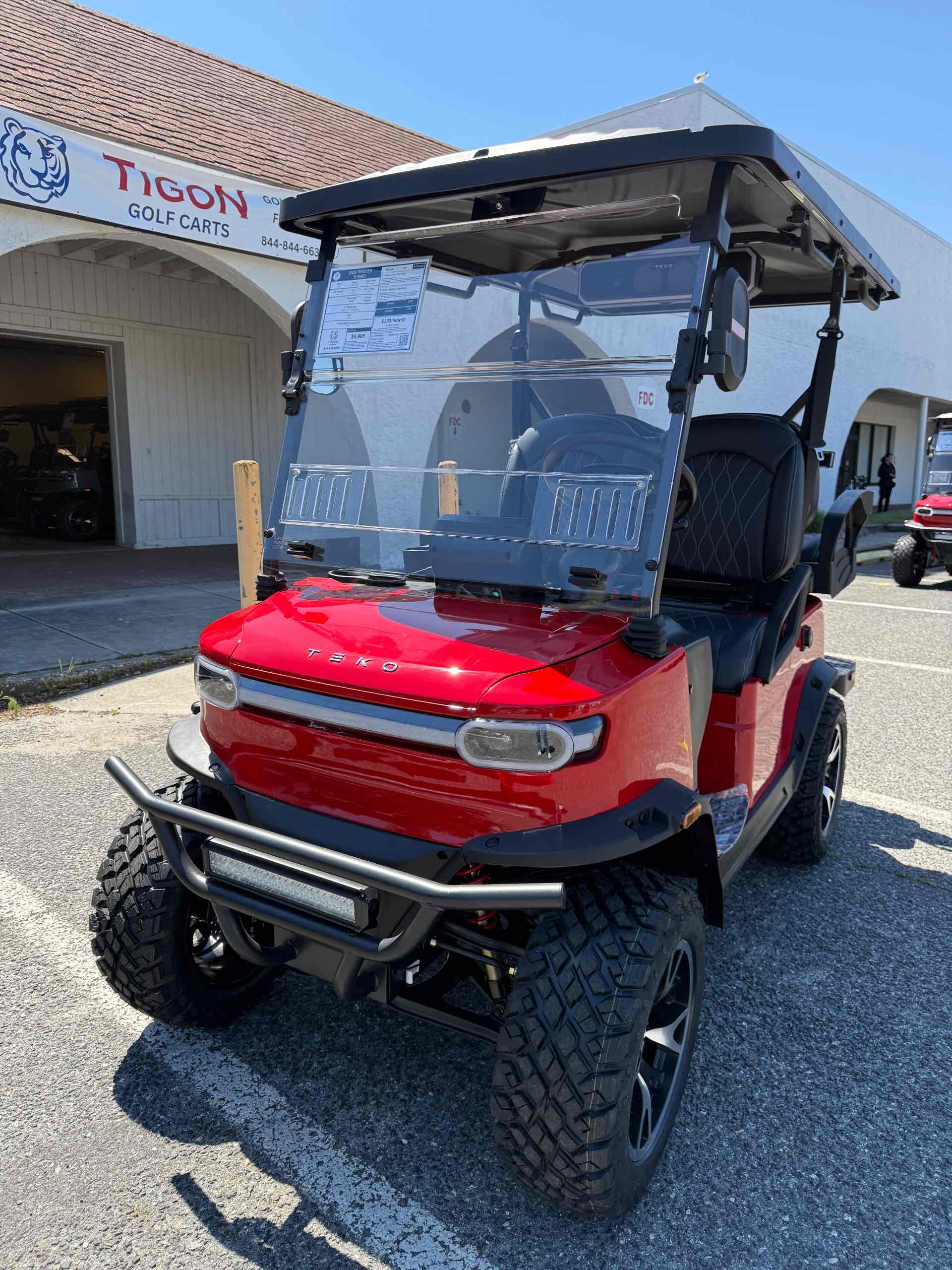 2026 TEKO EV TURBO Golf Cart in Torch Red