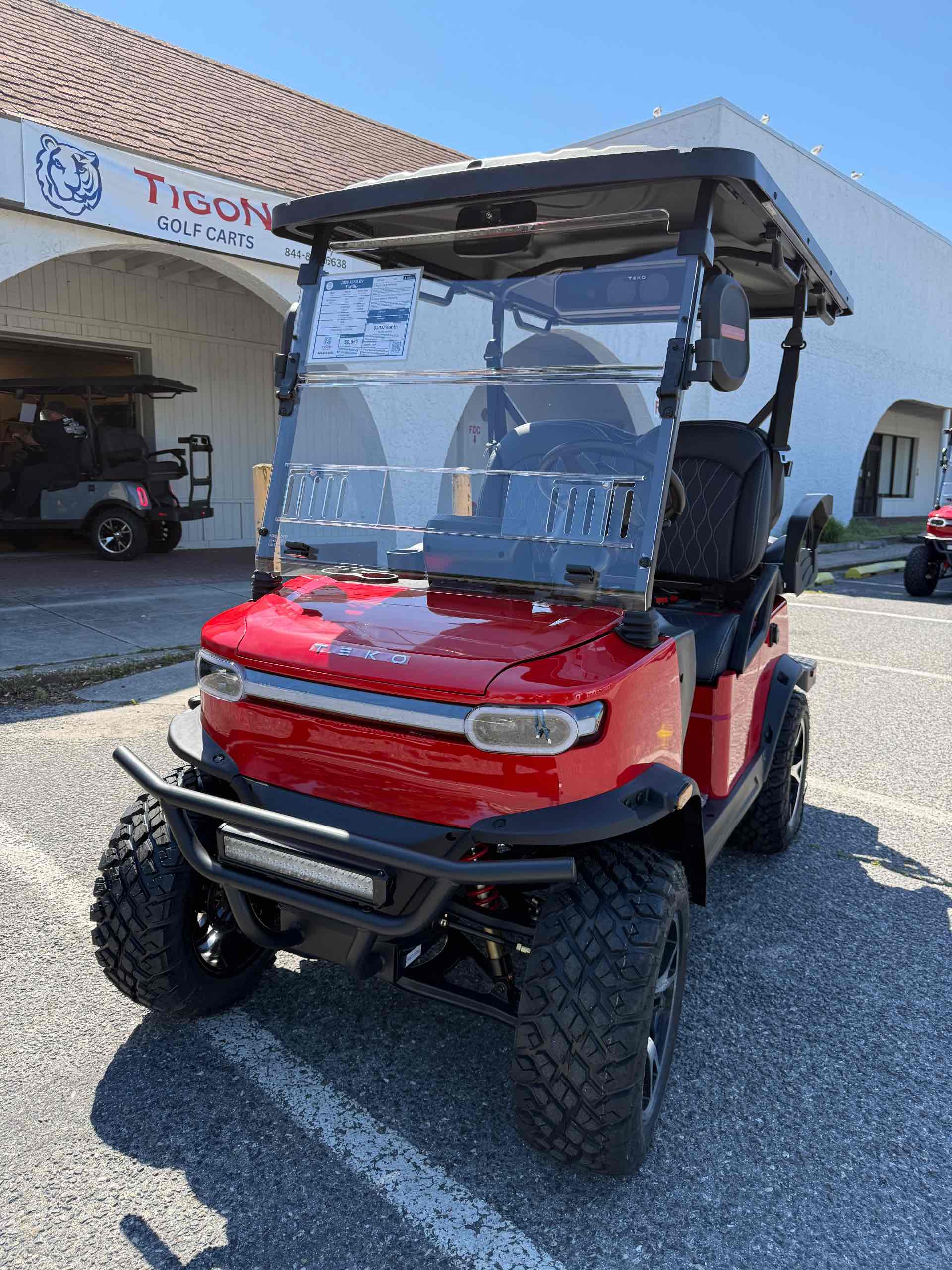 2026 TEKO EV TURBO Golf Cart in Torch Red