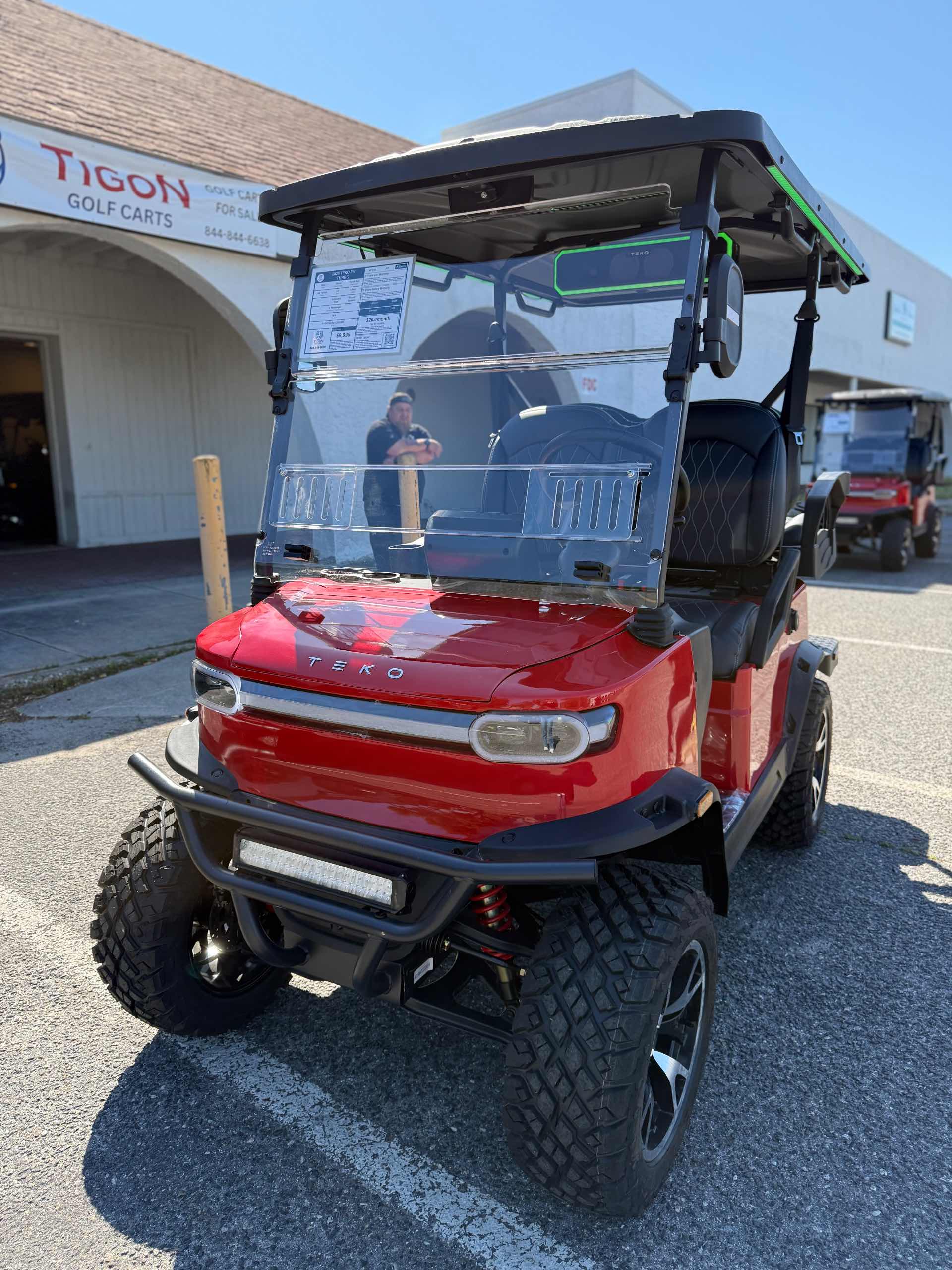 2026 TEKO EV TURBO Golf Cart in Torch Red