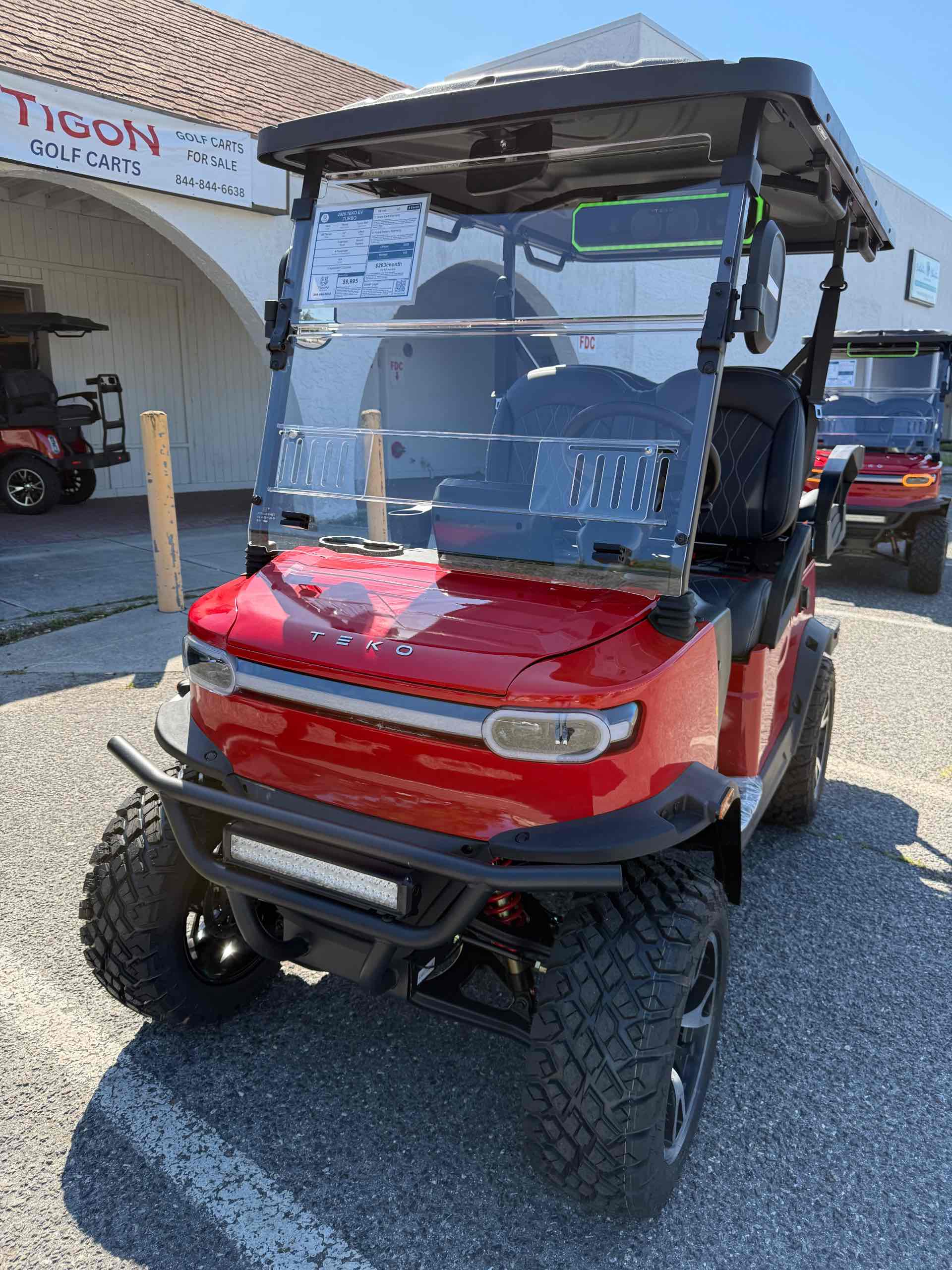 2026 TEKO EV TURBO Golf Cart in Torch Red