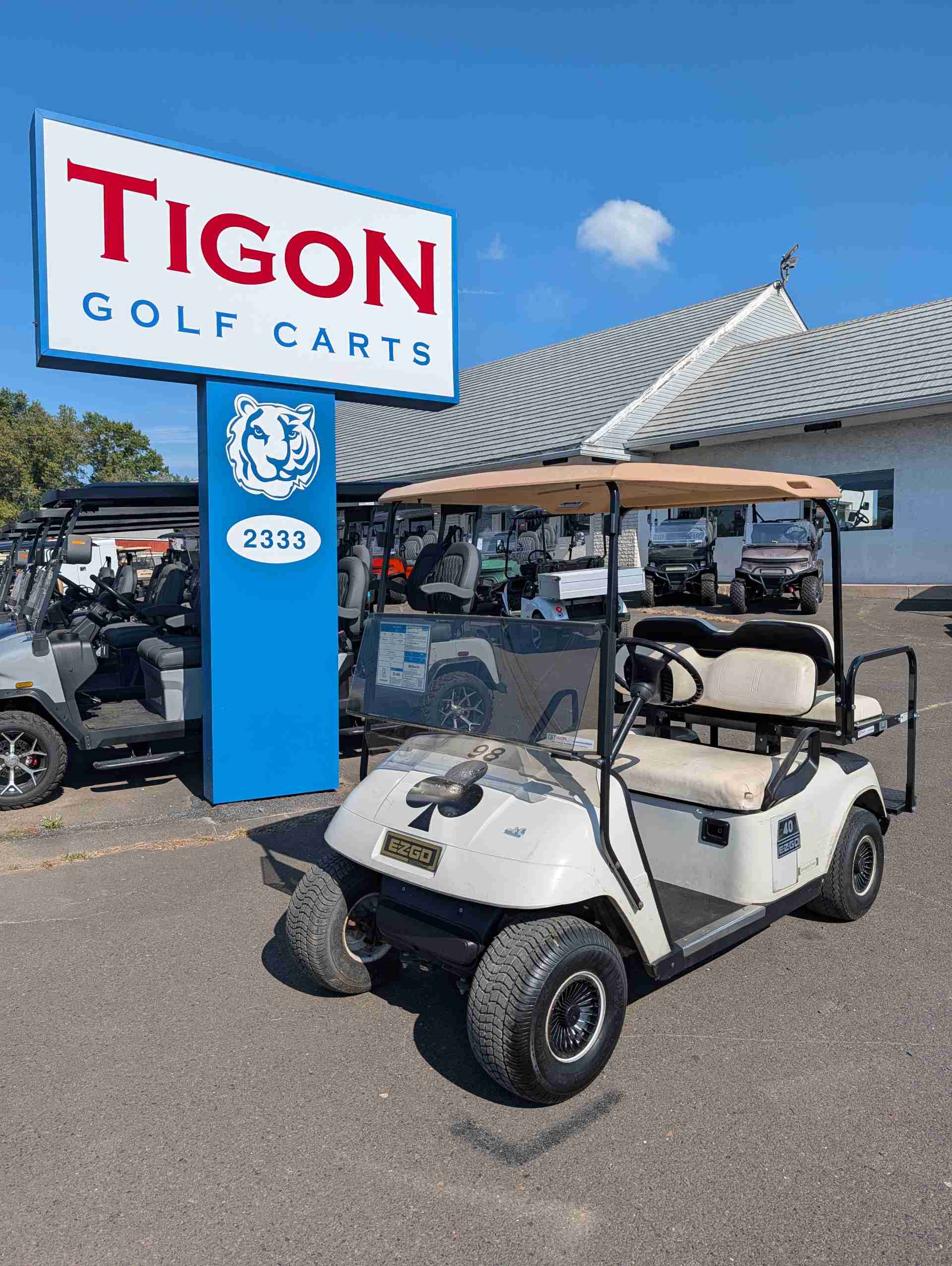 1998 EZGO TXT Golf Cart in White