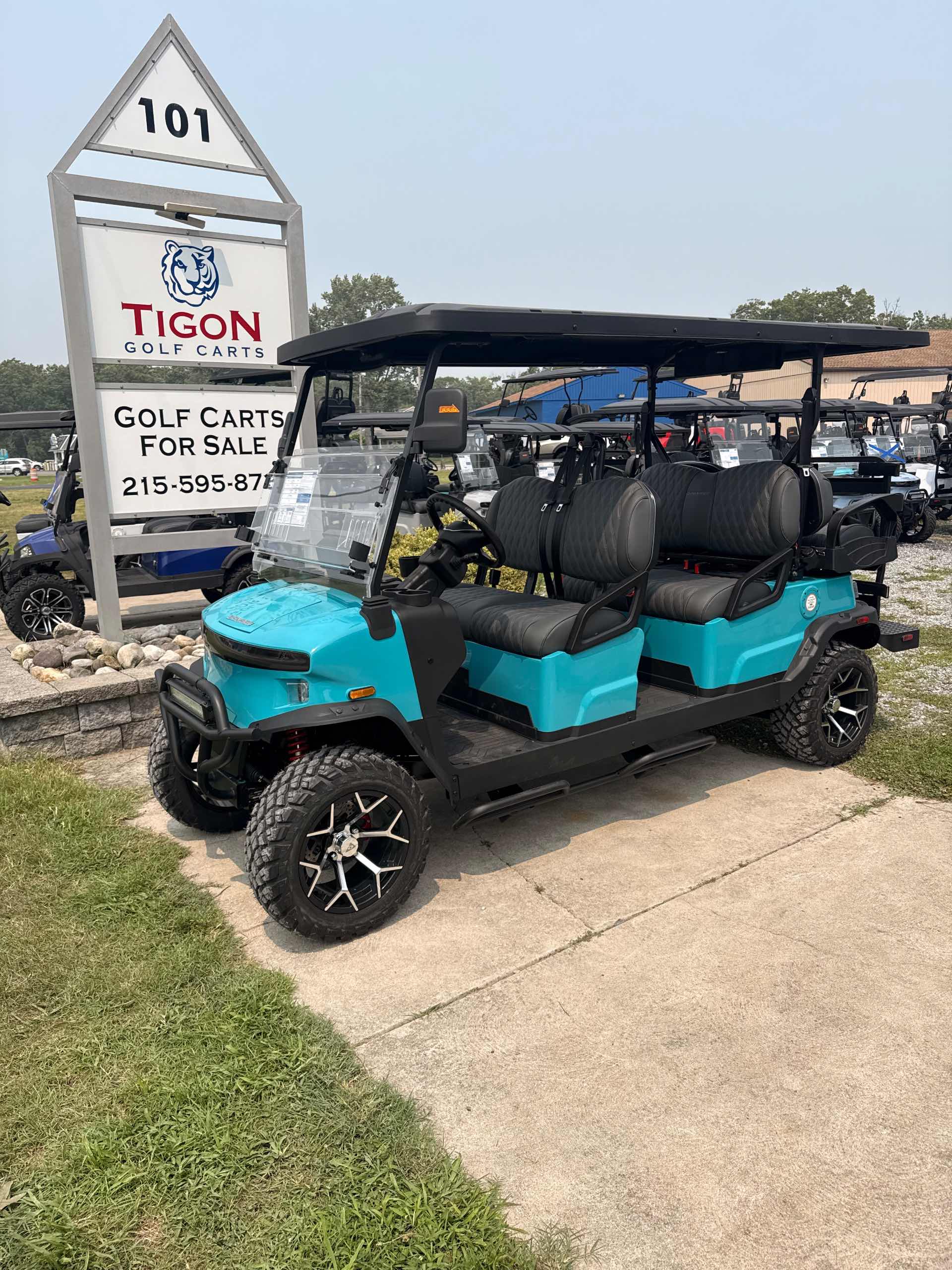 2026 Denago Rover XL6 Golf Cart in Aqua