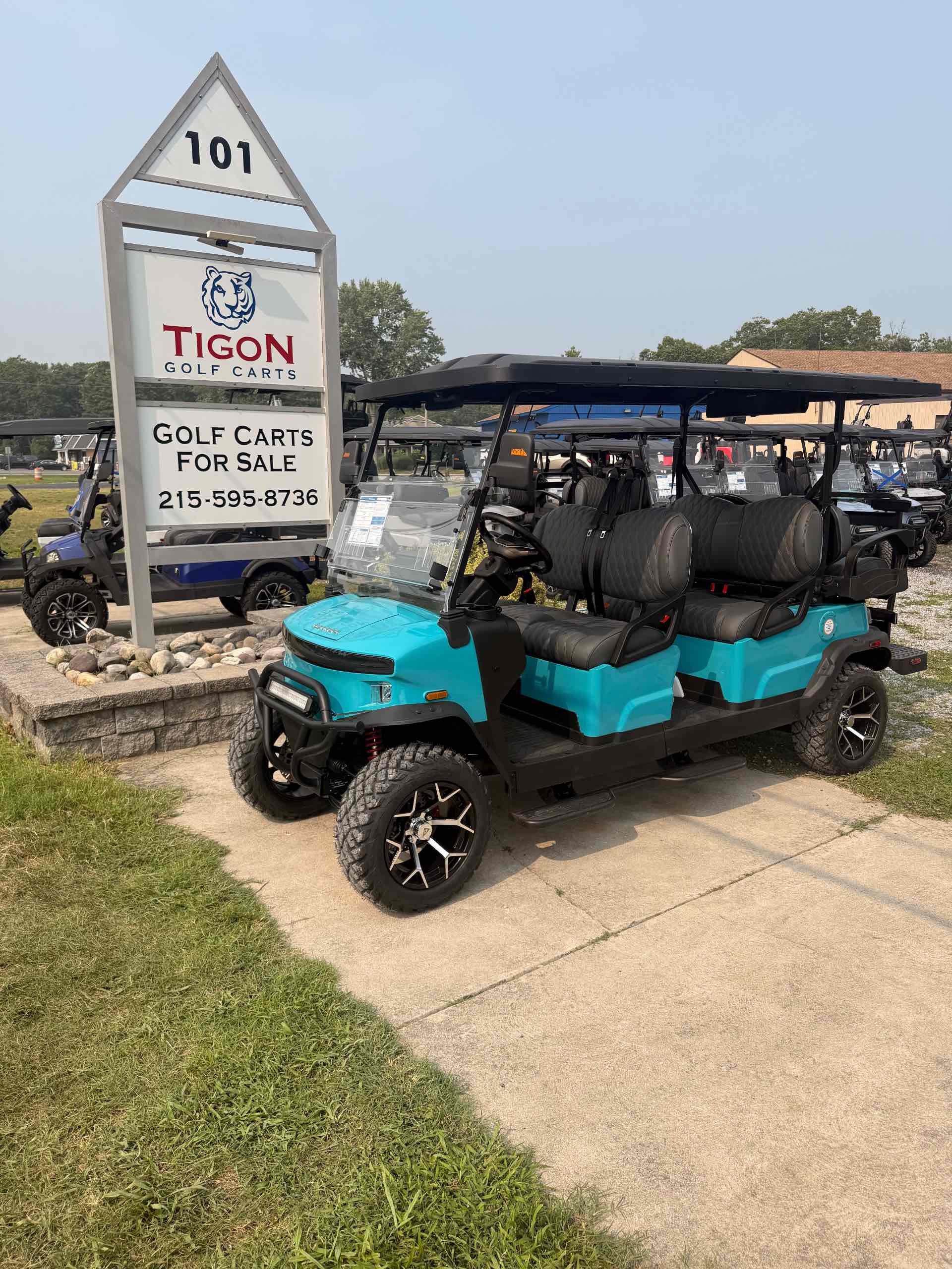 2026 Denago Rover XL6 Golf Cart in Aqua