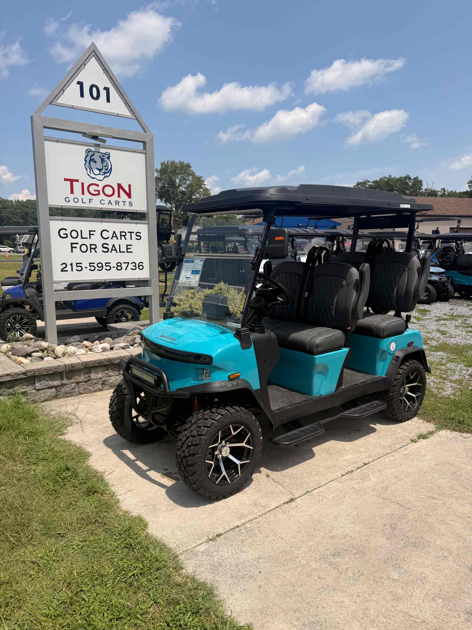 2026 Denago Rover XL Golf Cart in Aqua