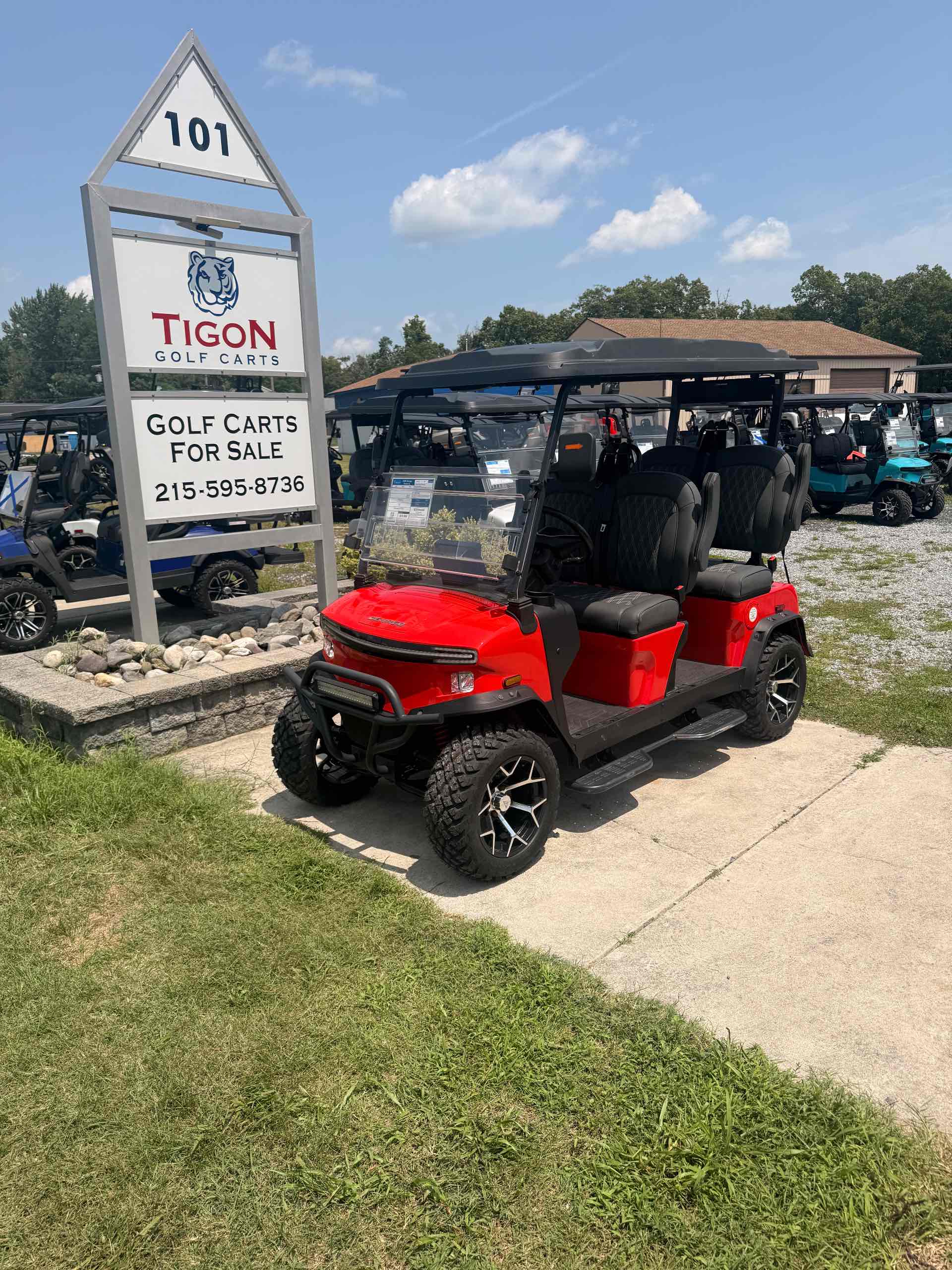 2026 Denago Rover XL Golf Cart in Red for sale at TIGON Ocean View, NJ