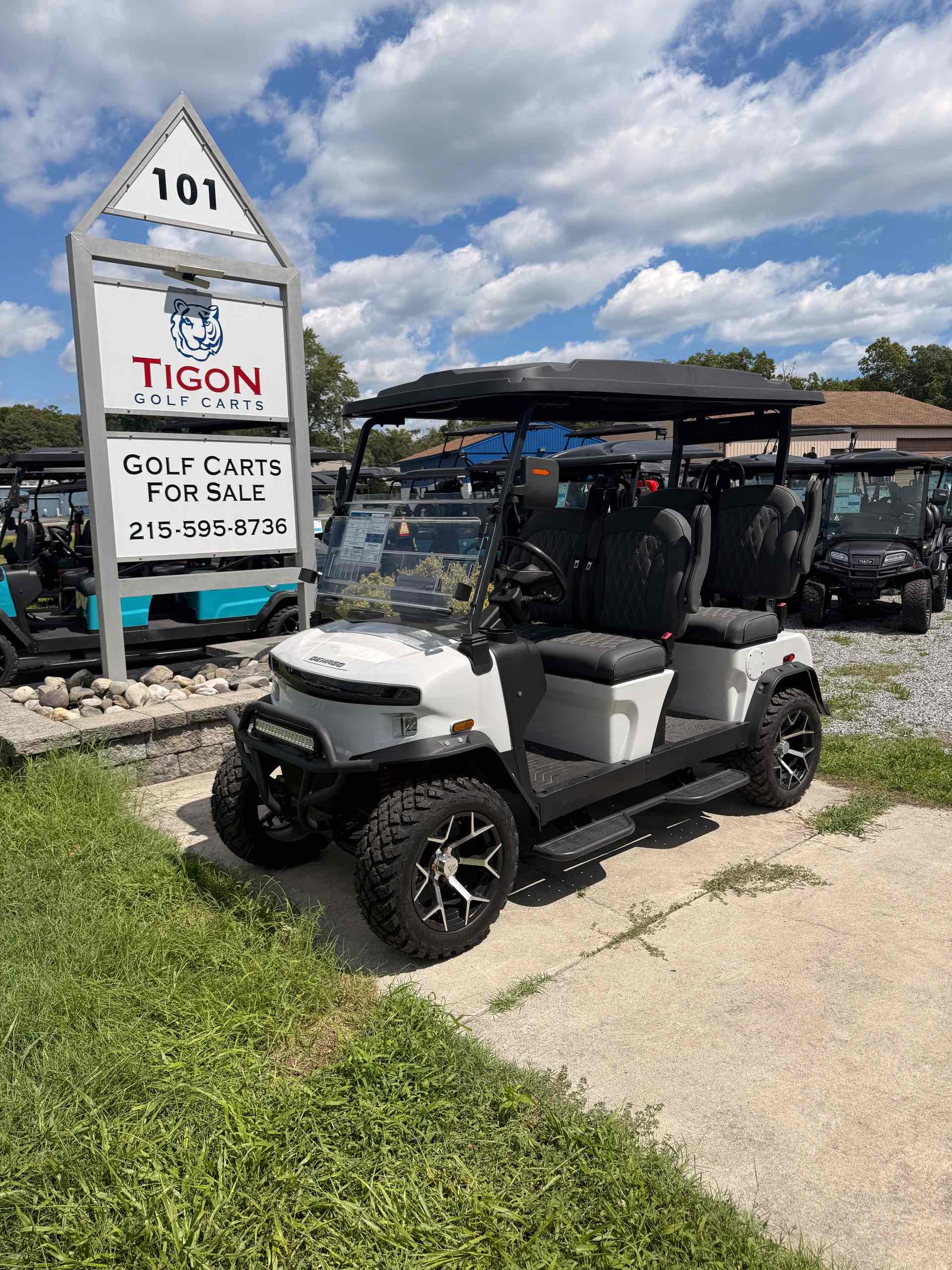 Used 2024 Denago Rover XL Golf Cart in White for sale at TIGON Ocean View, NJ