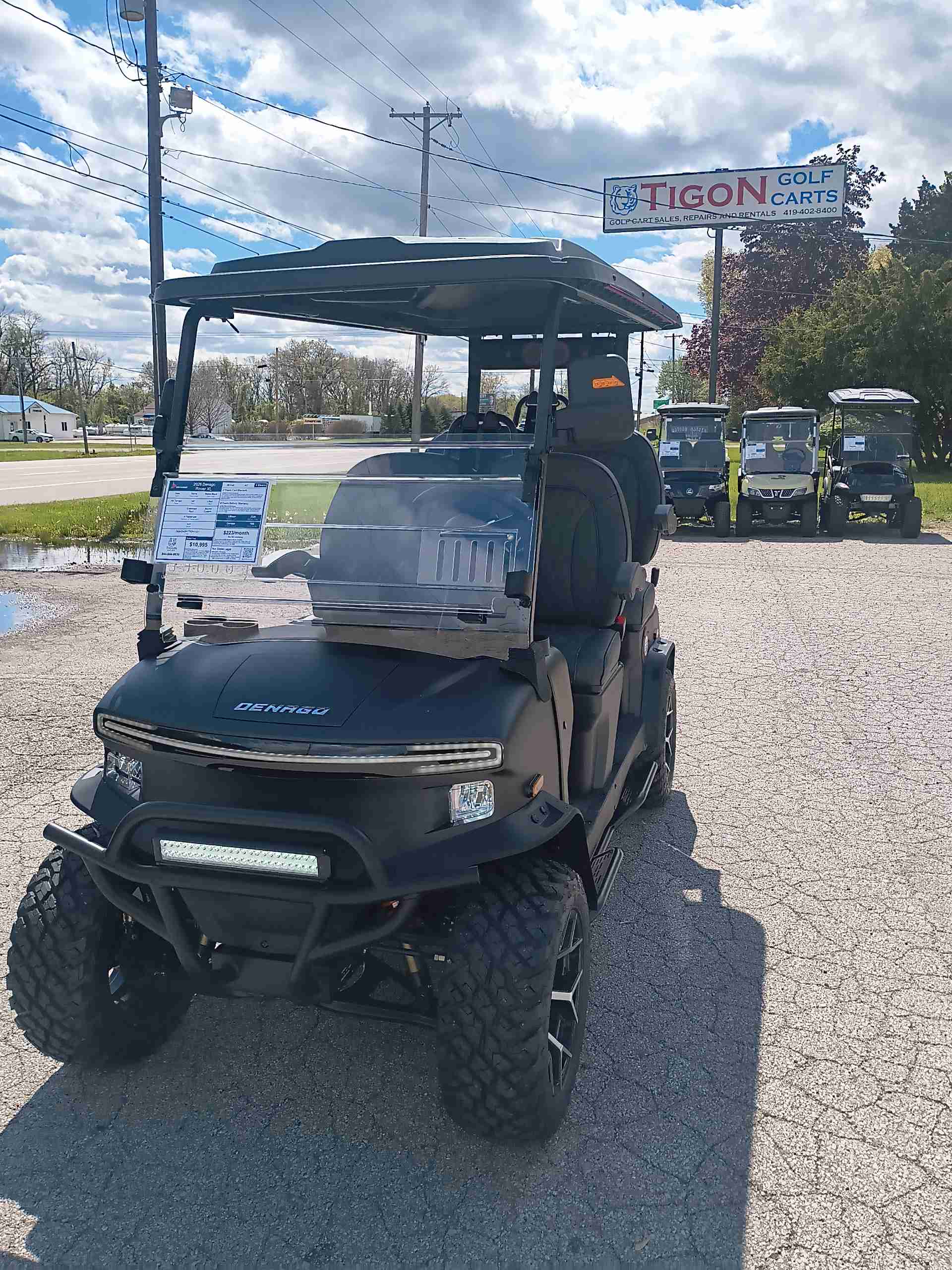 2026 Denago Rover XL Golf Cart in Matte Black