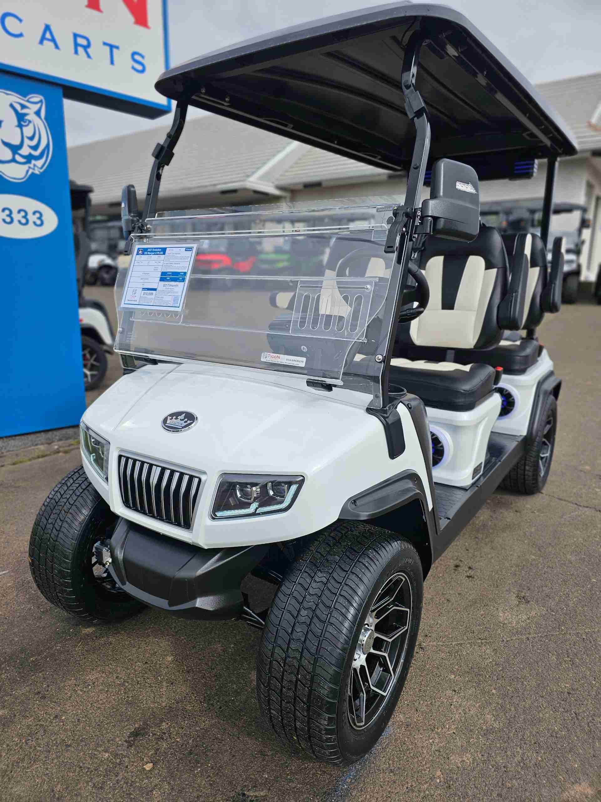 2027 Evolution D5 Ranger 4 PLUS Golf Cart in White for sale at TIGON Hatfield, PA