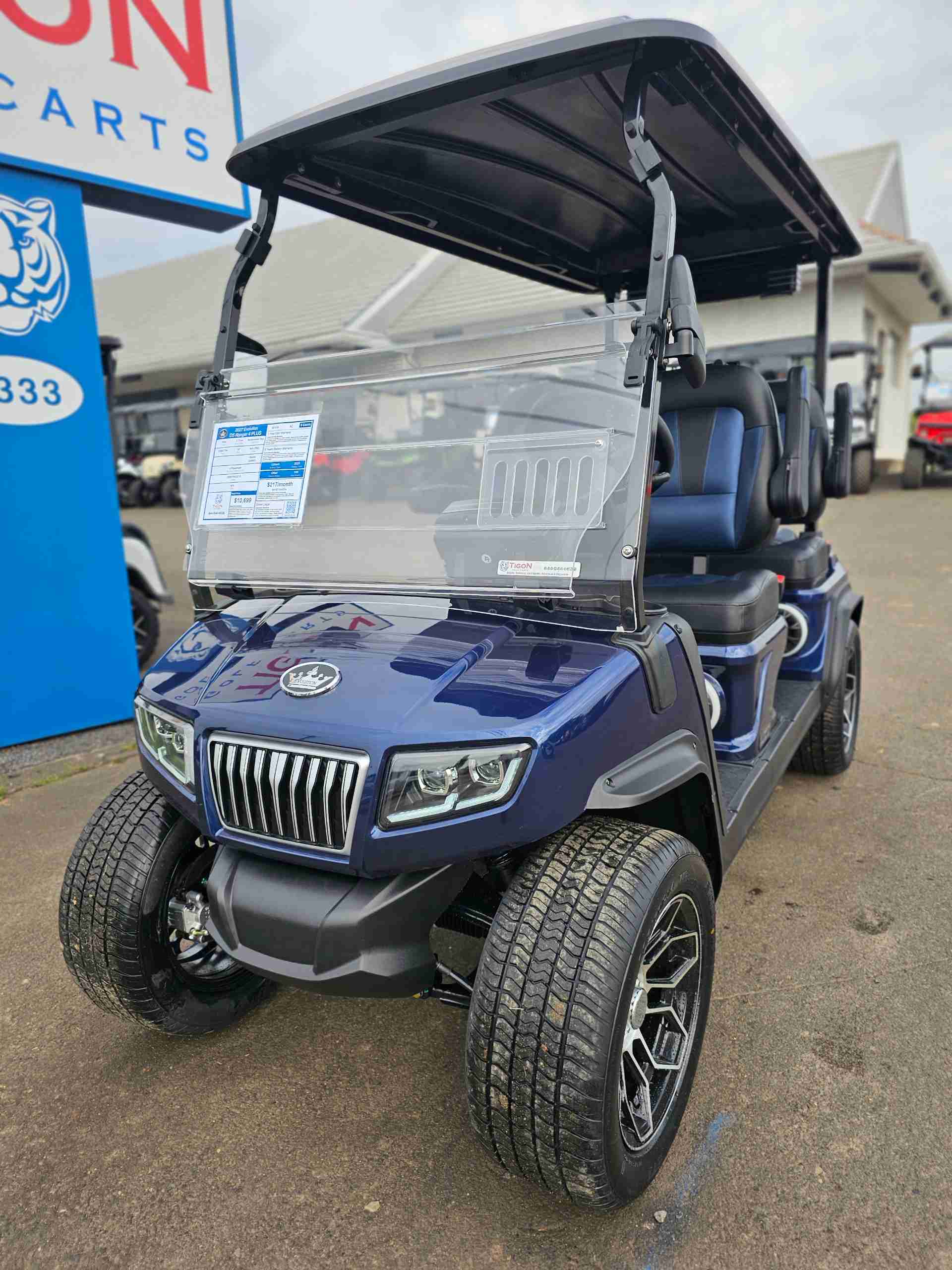 2027 Evolution D5 Ranger 4 PLUS Golf Cart in Mediterranean Blue for sale at TIGON Hatfield, PA