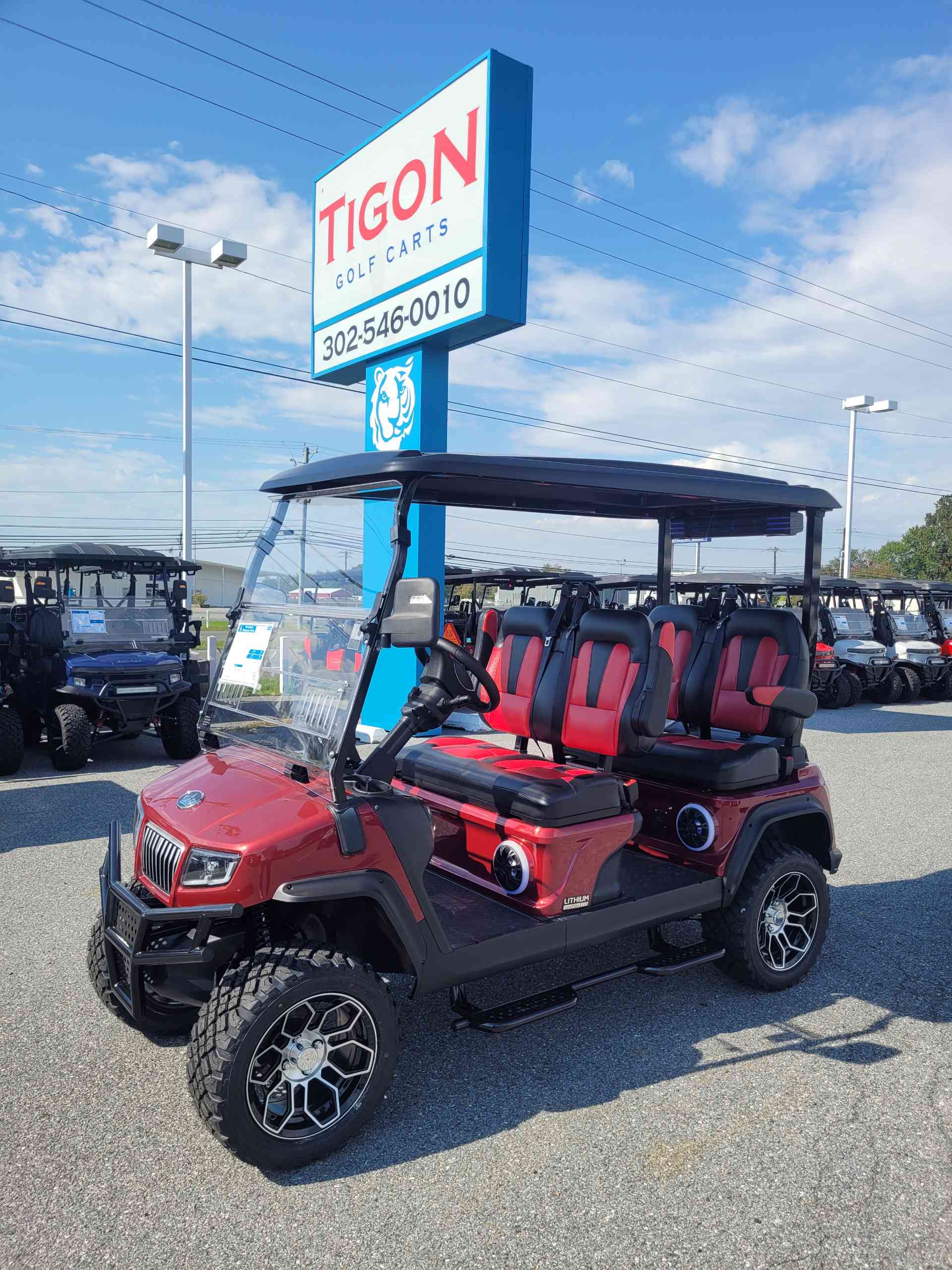 2027 Evolution D5 Maverick 4 PLUS Golf Cart in Flamenco Red