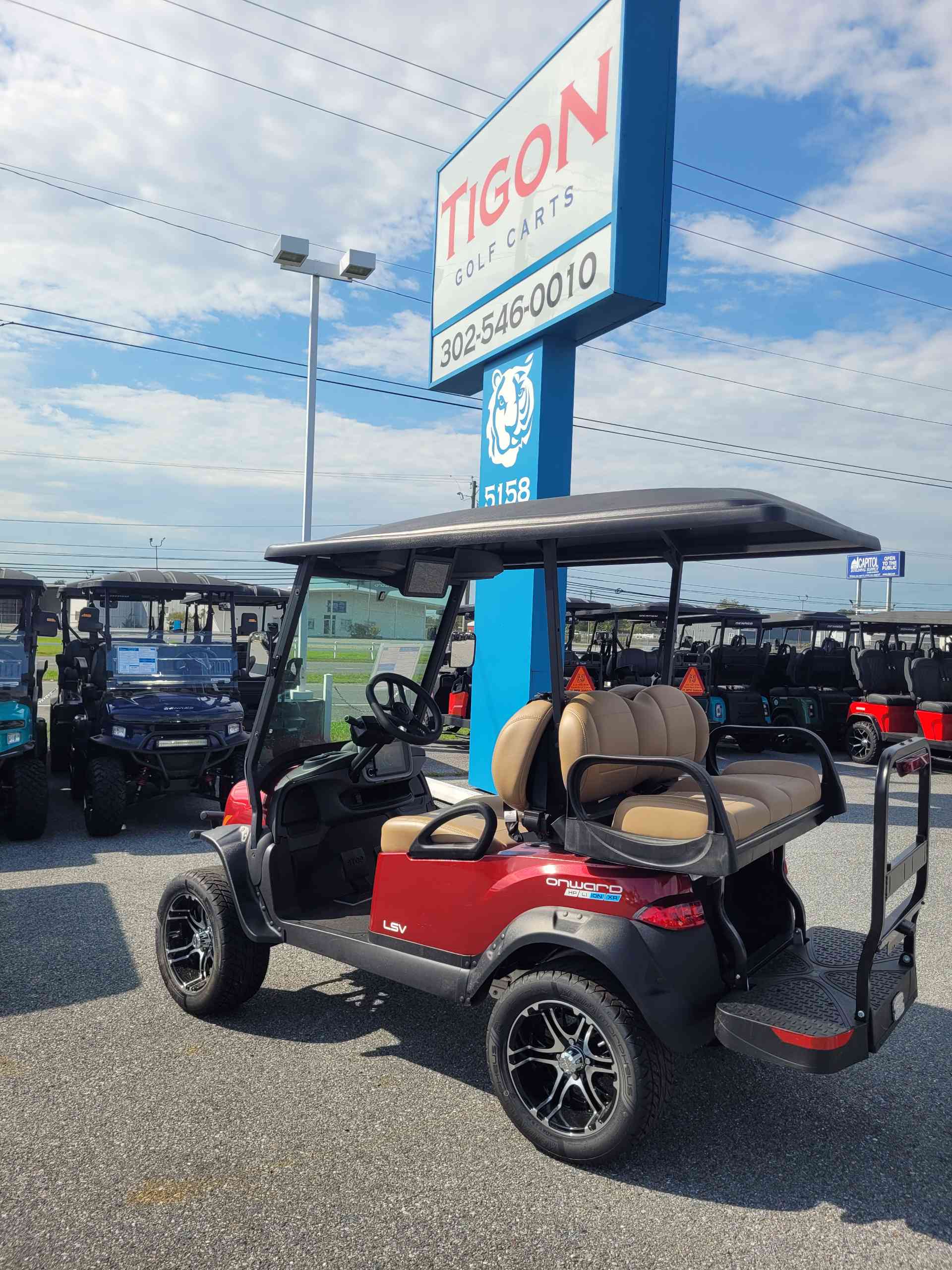 2027 Club Car Onward 4 Passenger (2+2) LSV Candy Apple Red image 3
