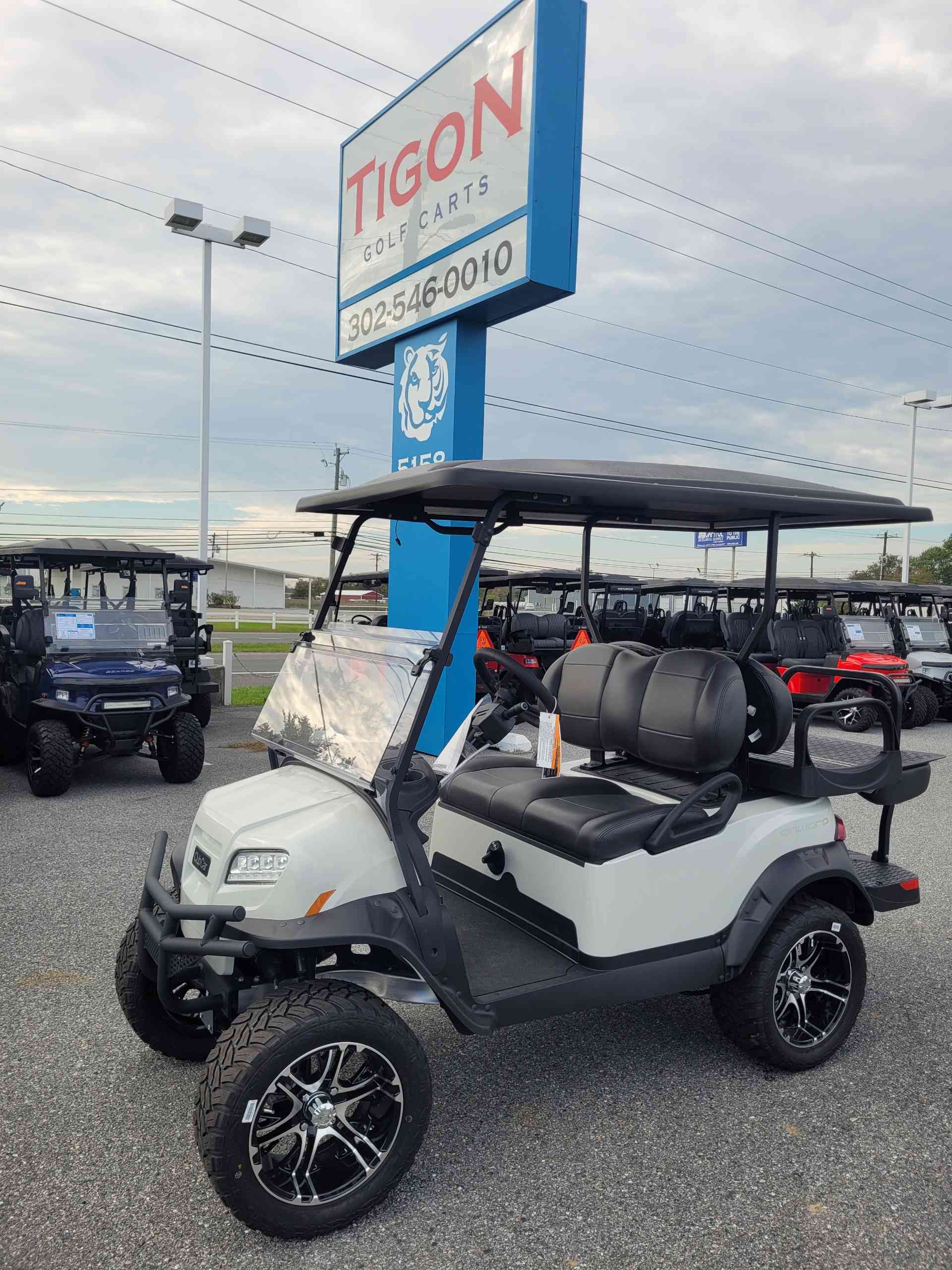 2027 Club Car Onward 4 Passenger (2+2) PTV Golf Cart in Glacier White