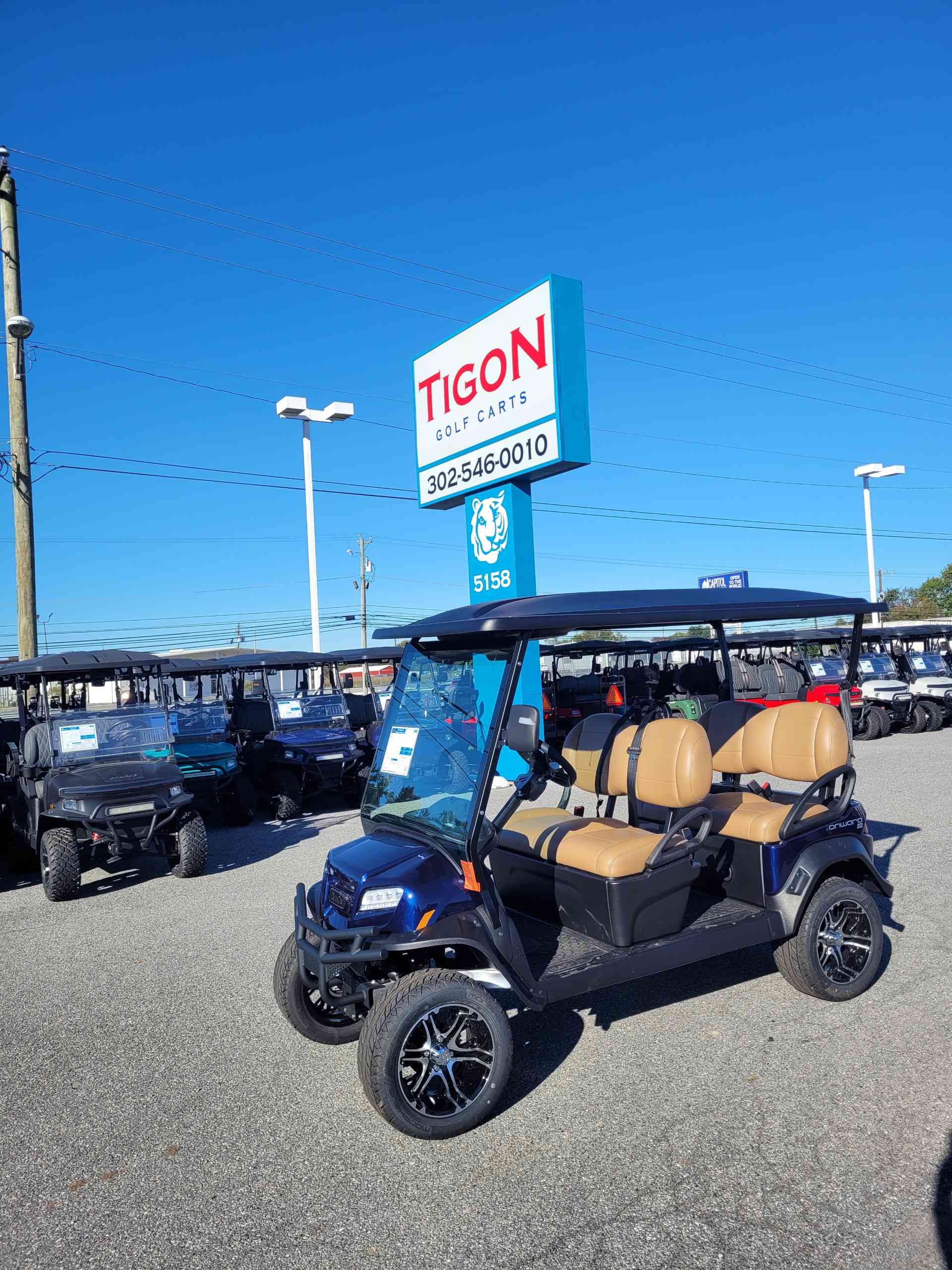 2027 Club Car Onward 4 Forward LSV Golf Cart in Matte Blue Onyx for sale at TIGON Dover, DE