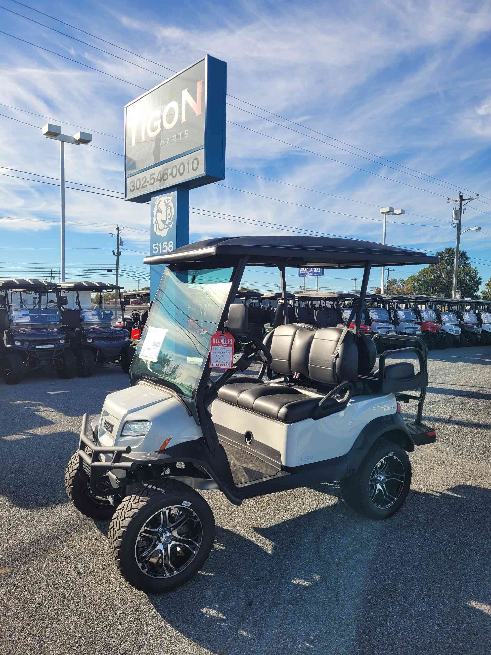 2027 Club Car Onward 4 Passenger (2+2) LSV Golf Cart in Glacier White for sale at TIGON Dover, DE