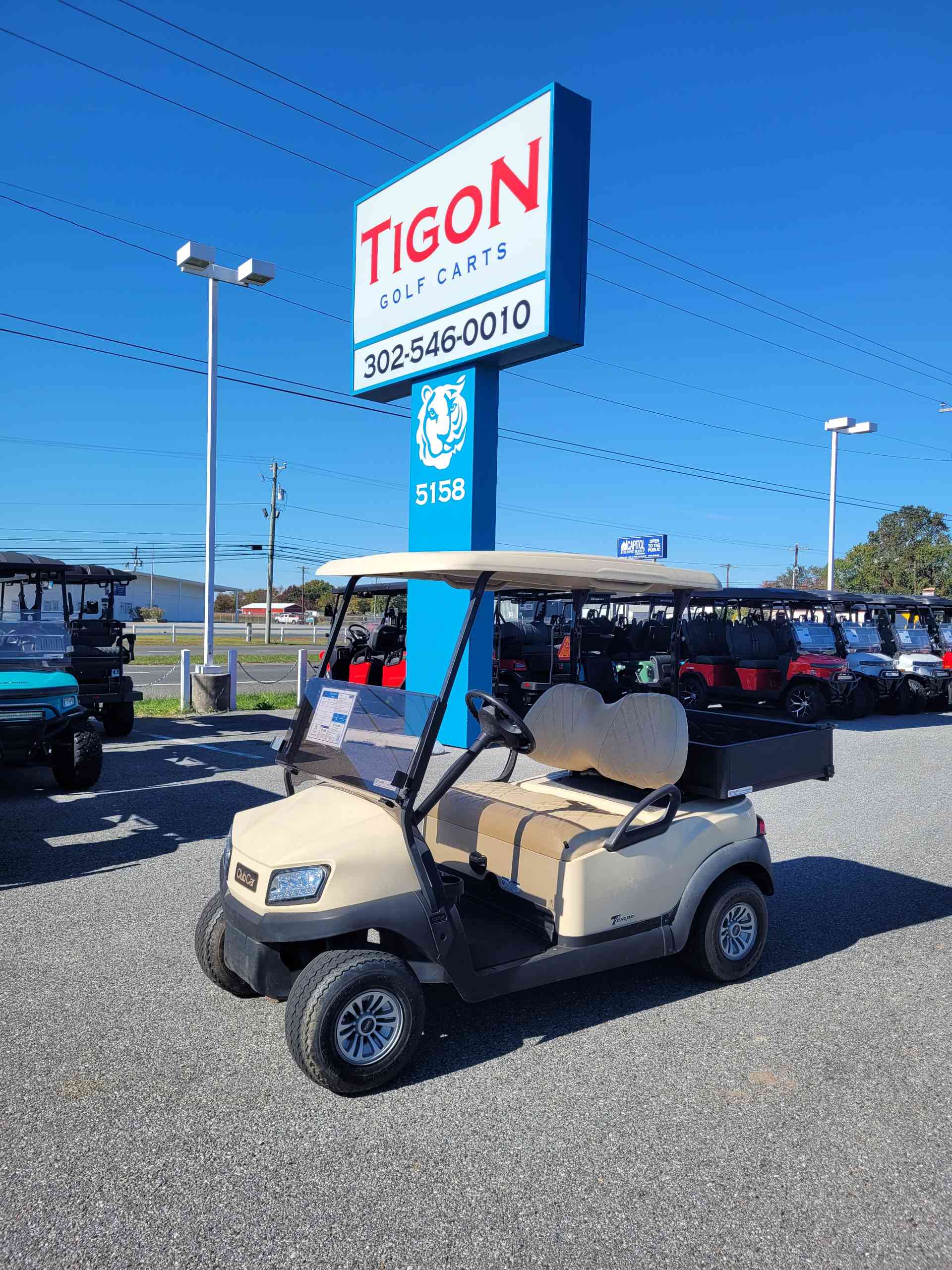Used 2021 Club Car Tempo Golf Cart in Beige for sale at TIGON Dover, DE