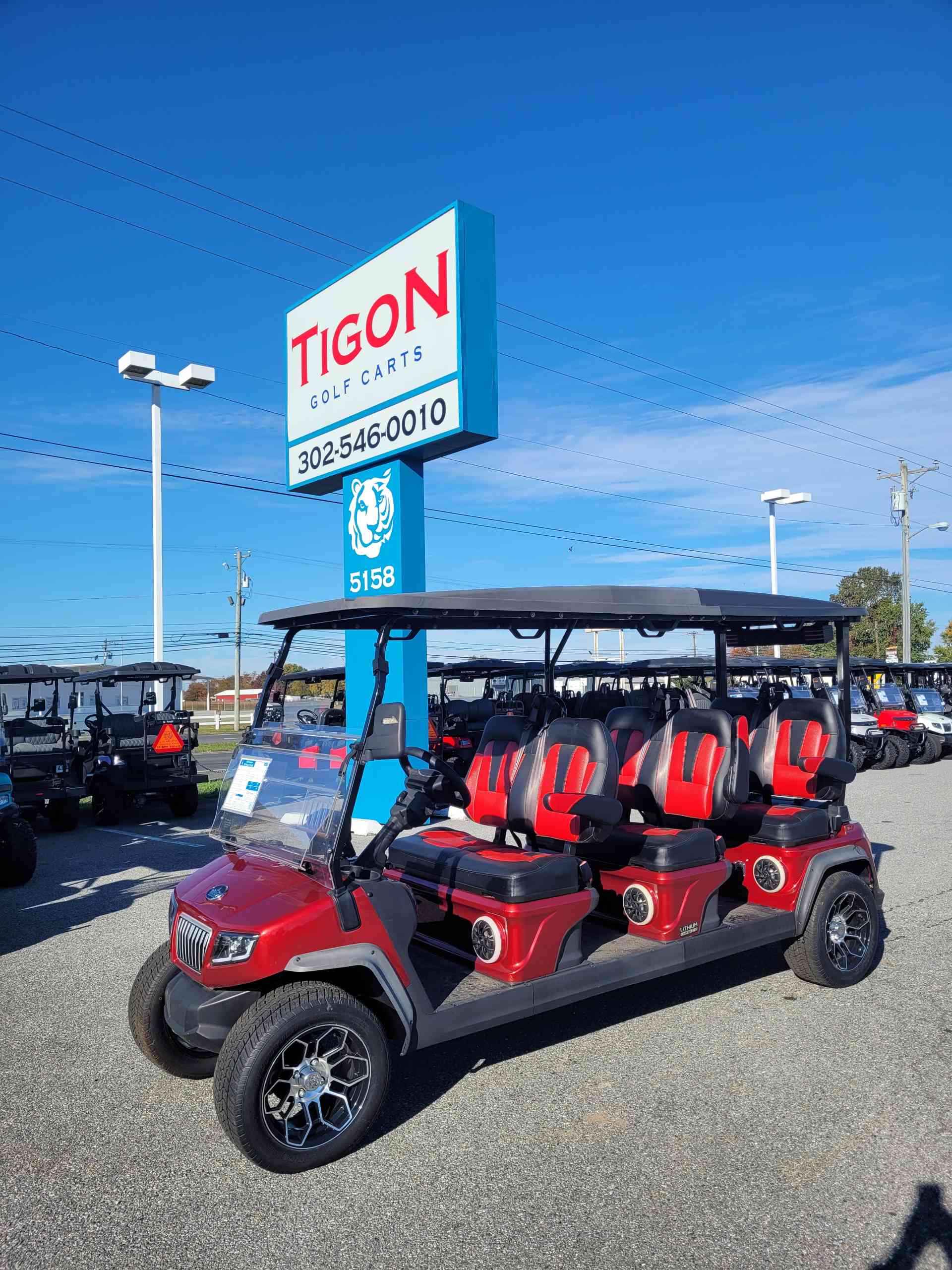 2025 Evolution D5 Ranger 6 PLUS in Flamenco Red Golf Cart
