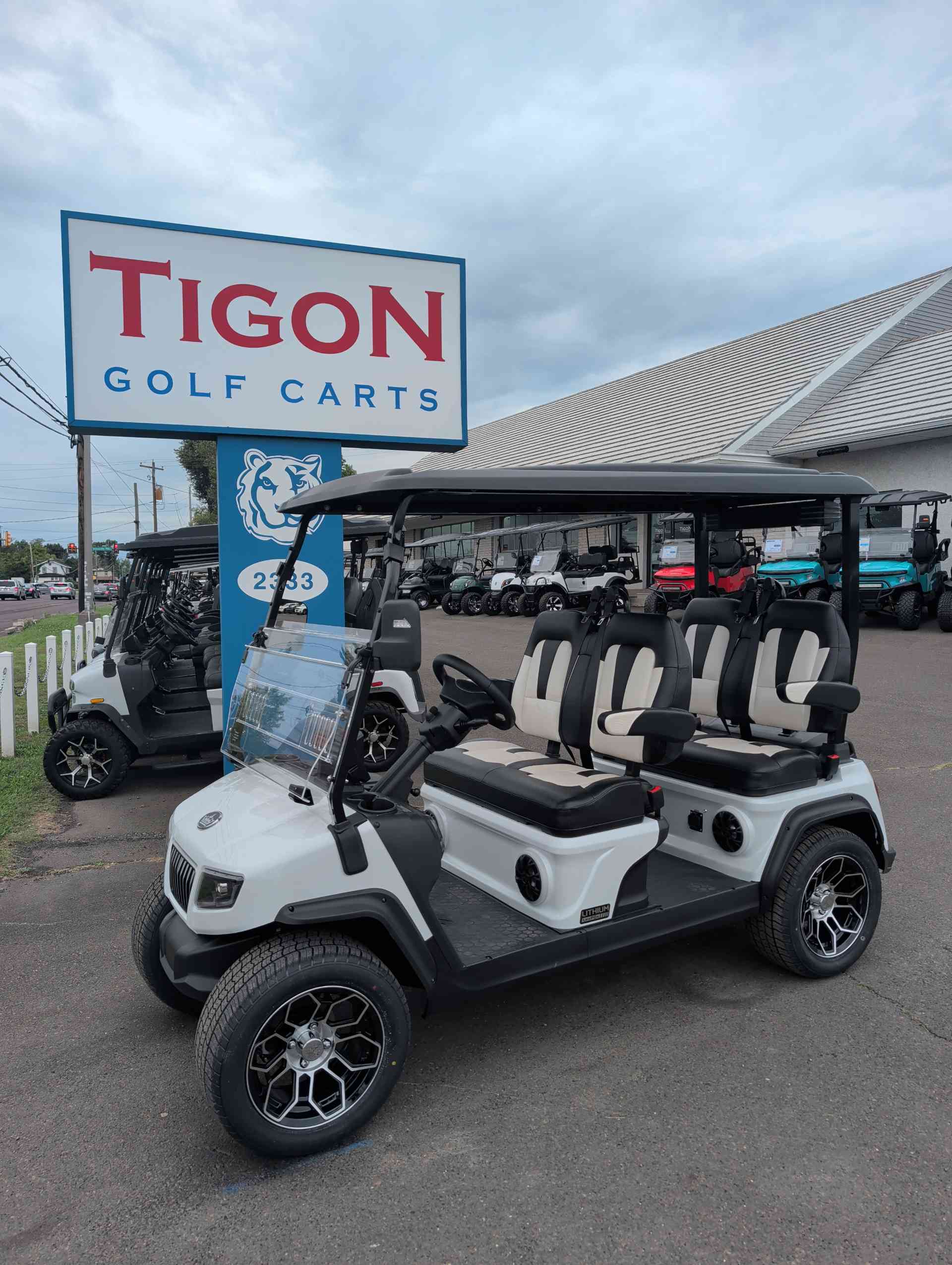 2027 Evolution D5 Ranger 4 PLUS Golf Cart in Mineral White for sale at TIGON Hatfield, PA