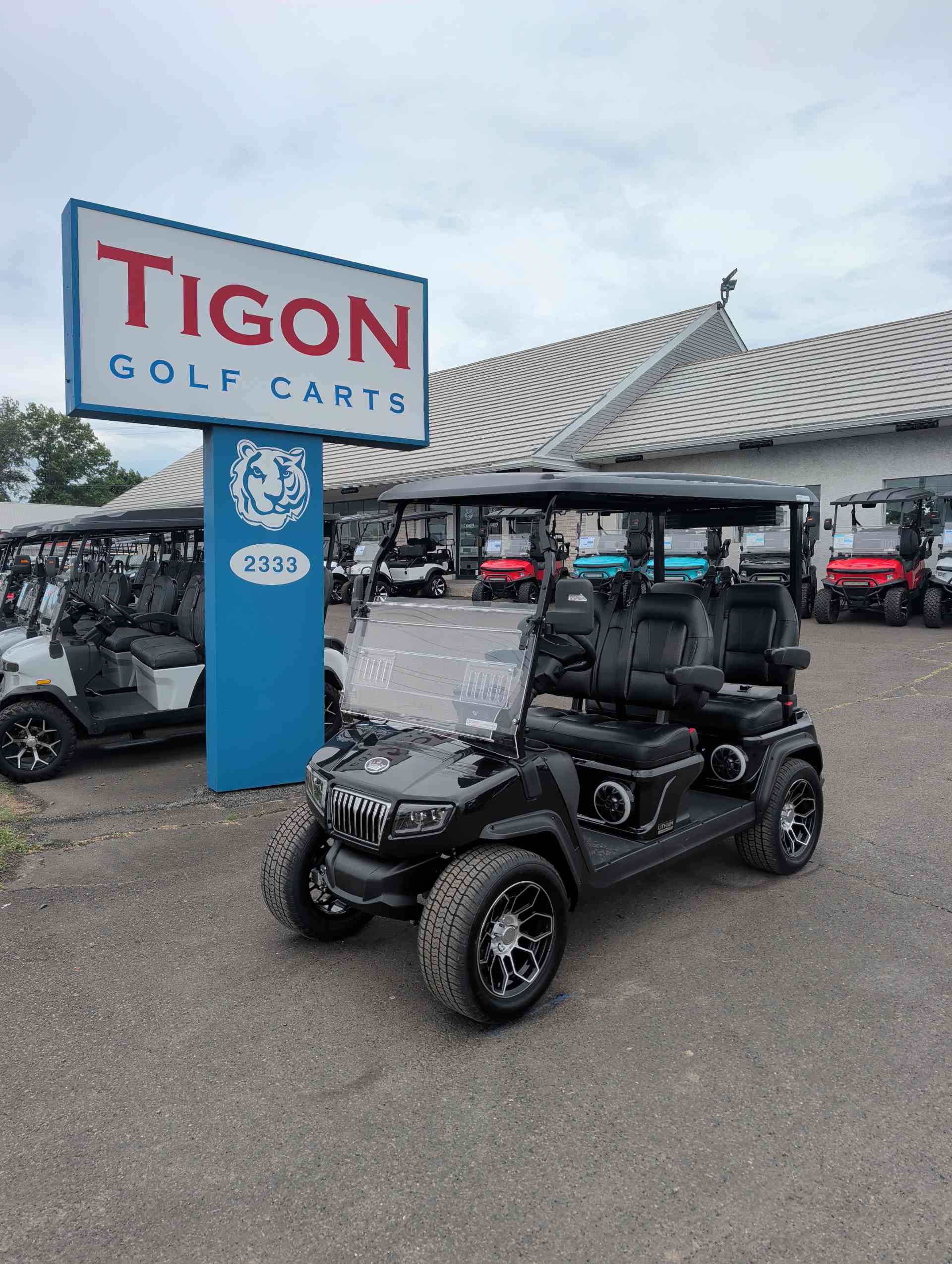 2027 Evolution D5 Ranger 4 PLUS Golf Cart in Black Sapphire for sale at TIGON Hatfield, PA