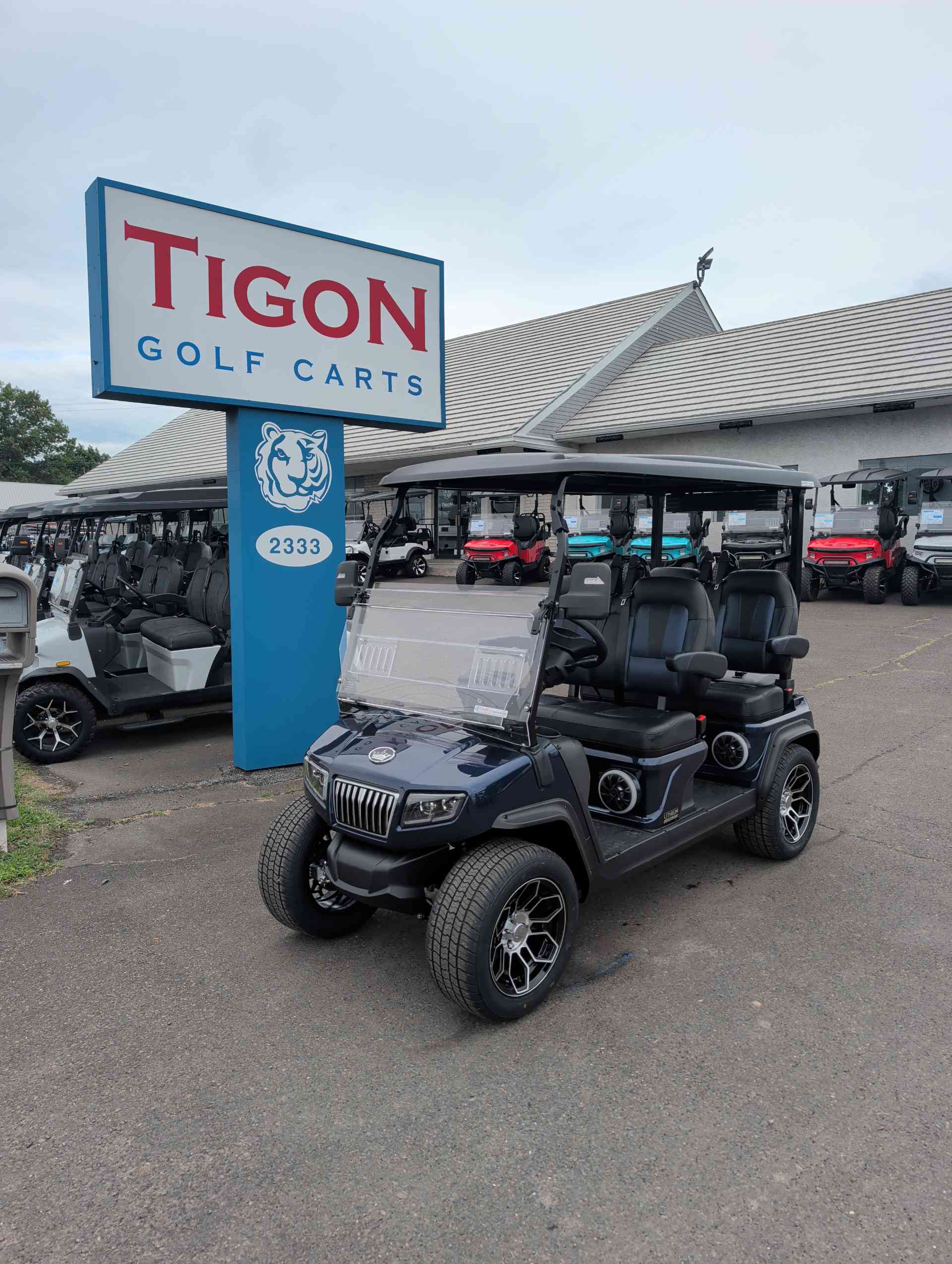 2027 Evolution D5 Ranger 4 PLUS Golf Cart in Mediterranean Blue for sale at TIGON Hatfield, PA