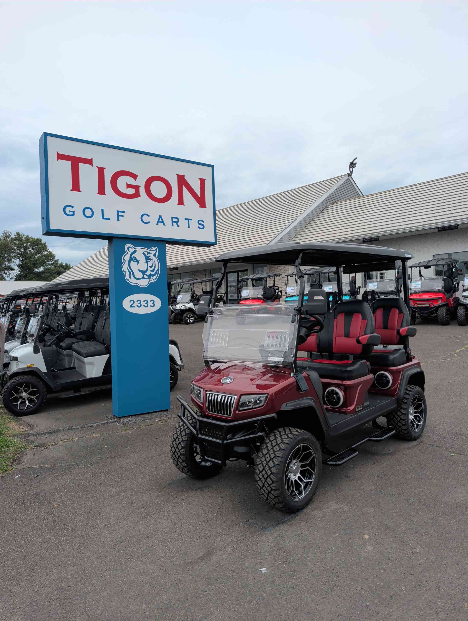 2027 Evolution D5 Maverick 4 PLUS Golf Cart in Flamenco Red for sale at TIGON Hatfield, PA