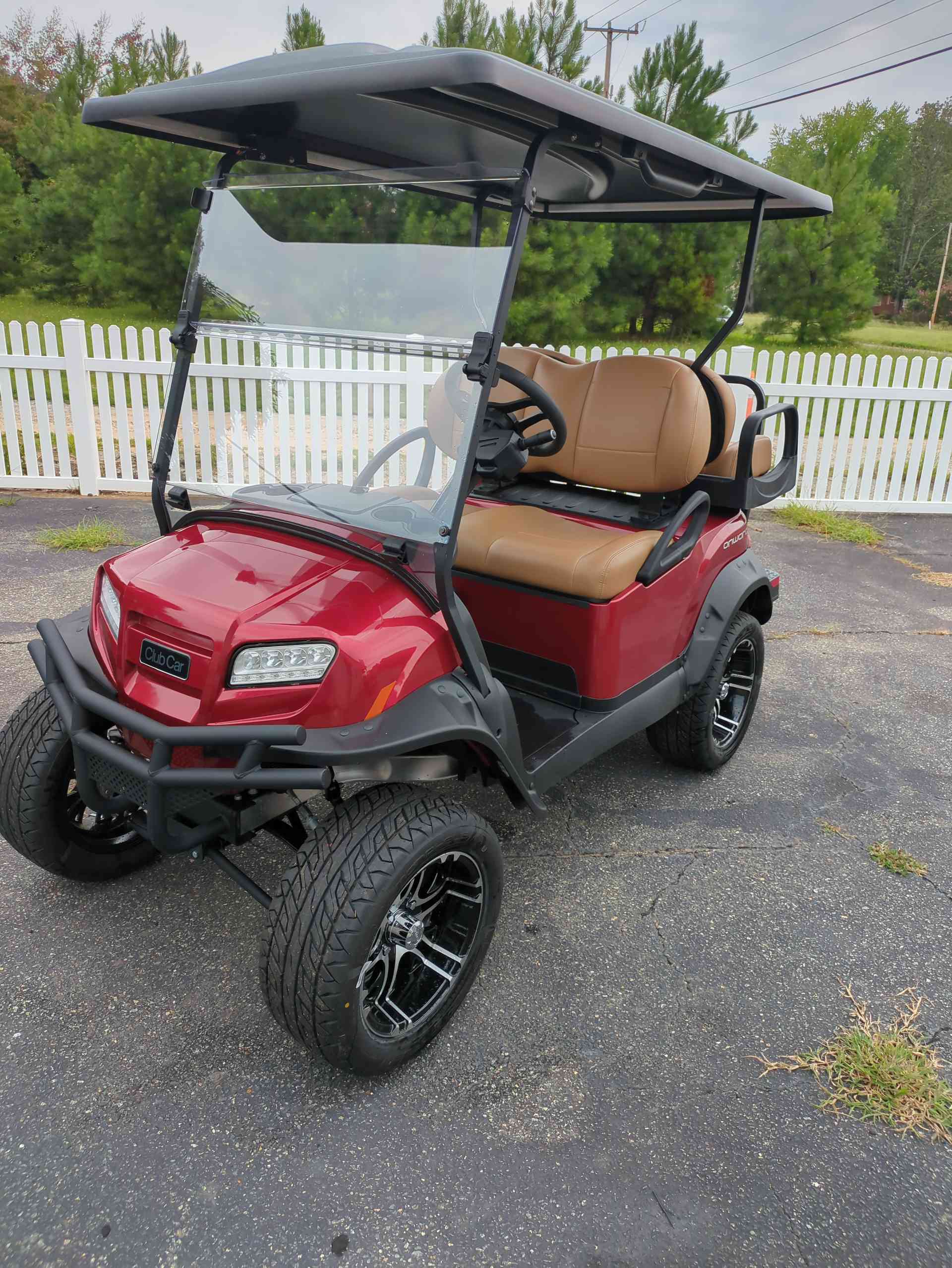 2027 Club Car Onward 4 Passenger Golf Cart in Candy Apple Red