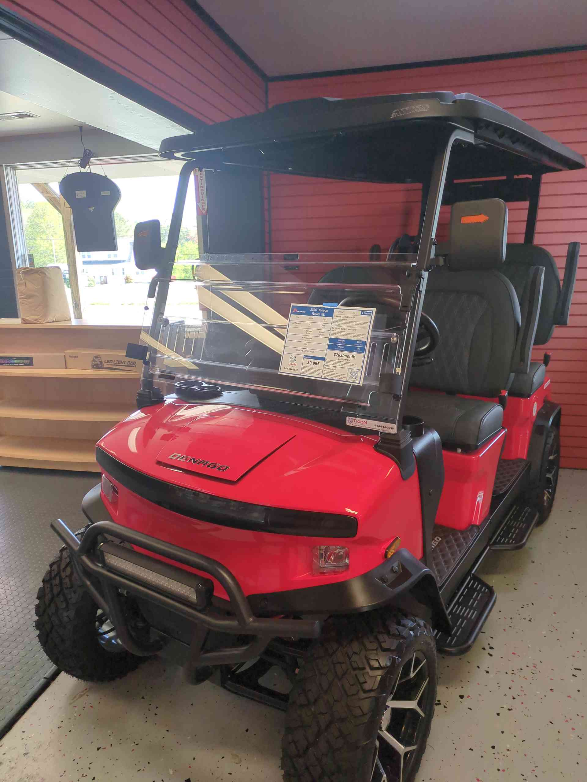 2026 Denago Rover XL Golf Cart in Red