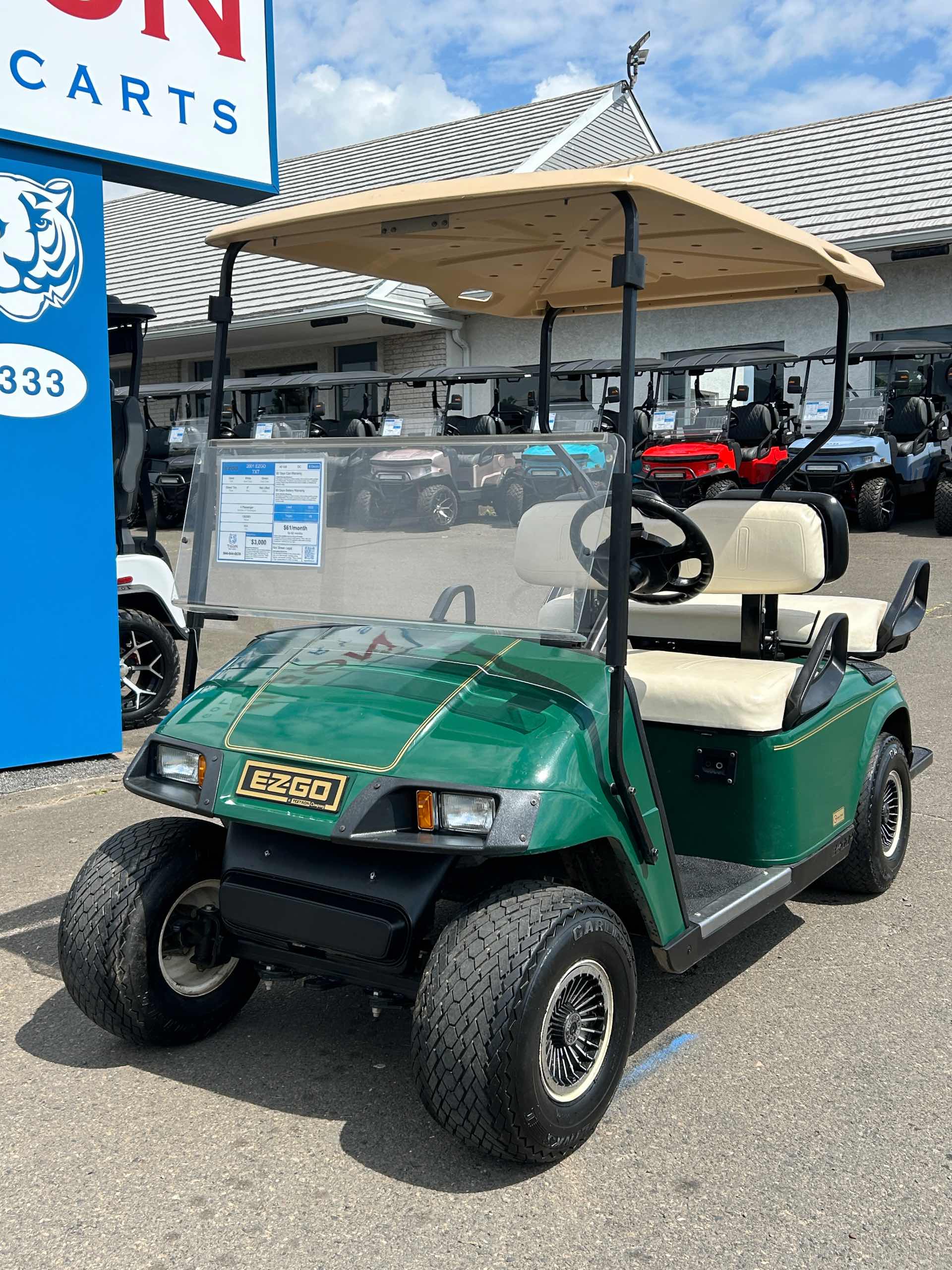 2001 EZGO TXT Golf Cart in Green