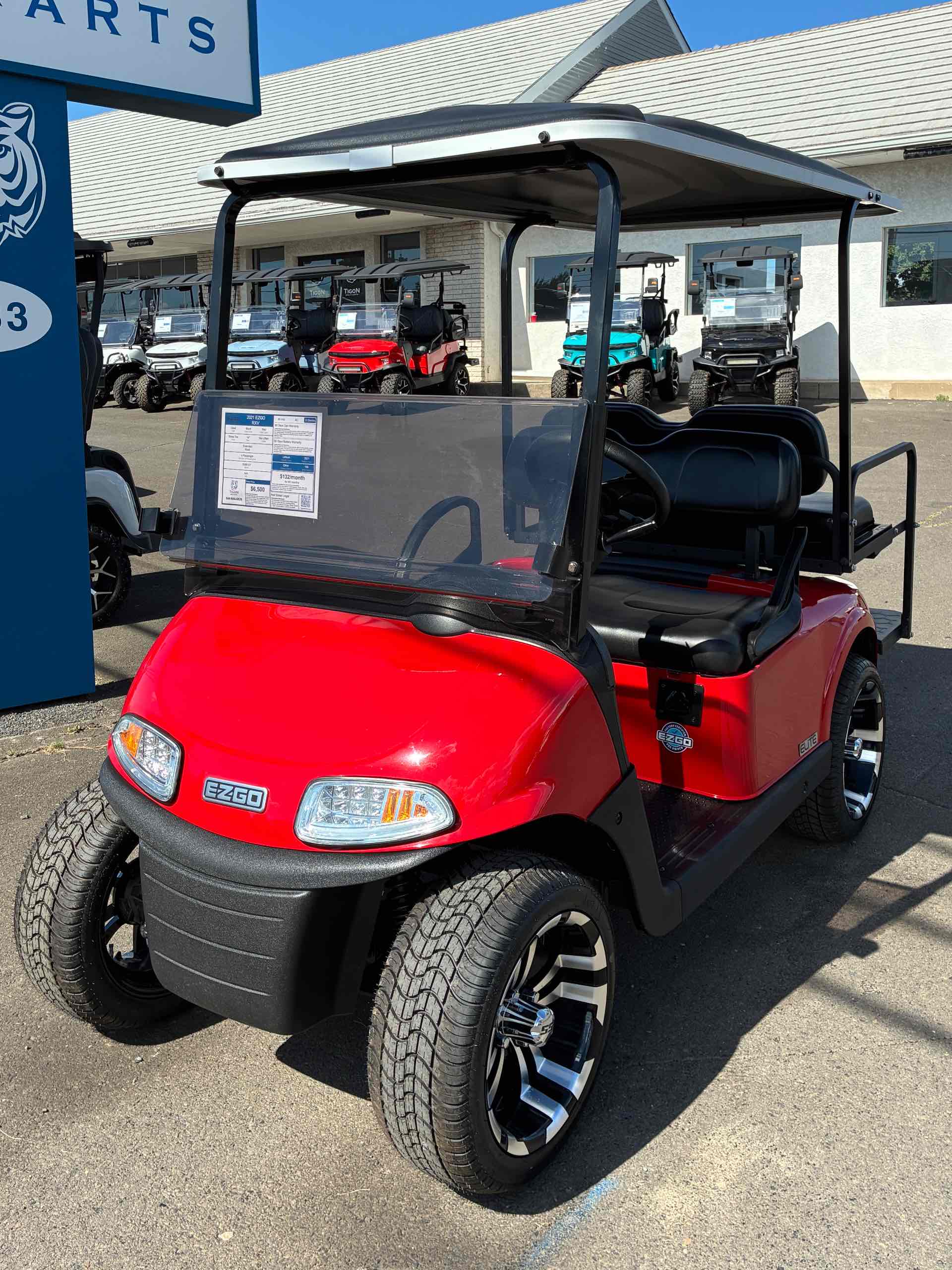 Used 2021 EZGO RXV Golf Cart in Red for sale at TIGON Hatfield, PA