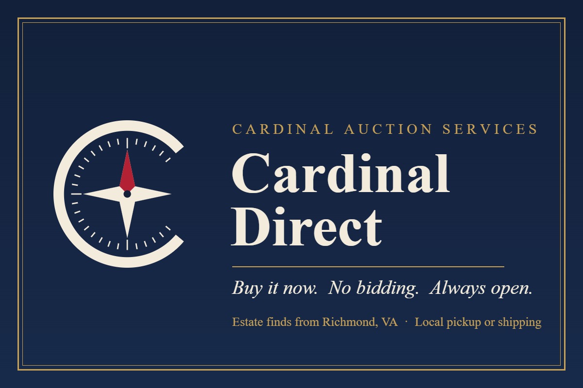 Cardinal Direct: buy it now, no bidding, always open. Cardinal Auction Services, Richmond, Virginia