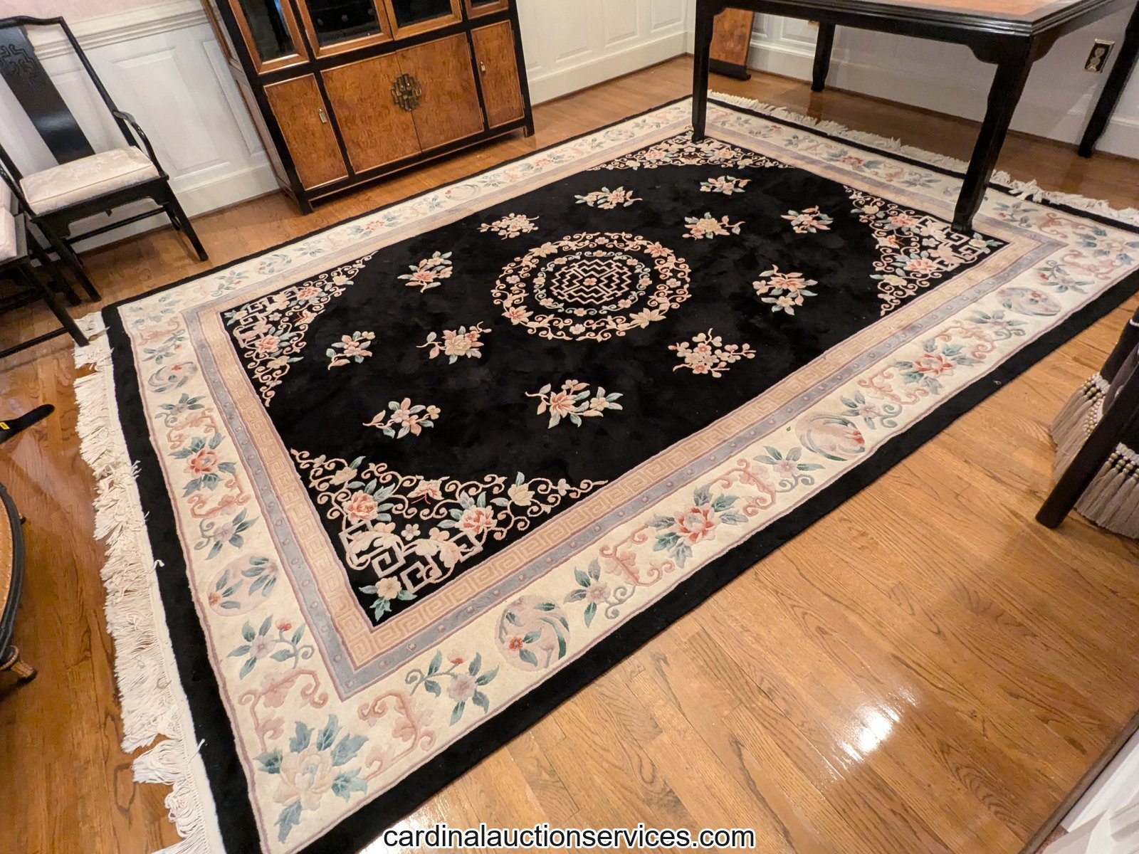 Chinese Carved Wool Rug, 11'10" x 9' - Lot 126, Barrington estate auction, Short Pump, Richmond VA