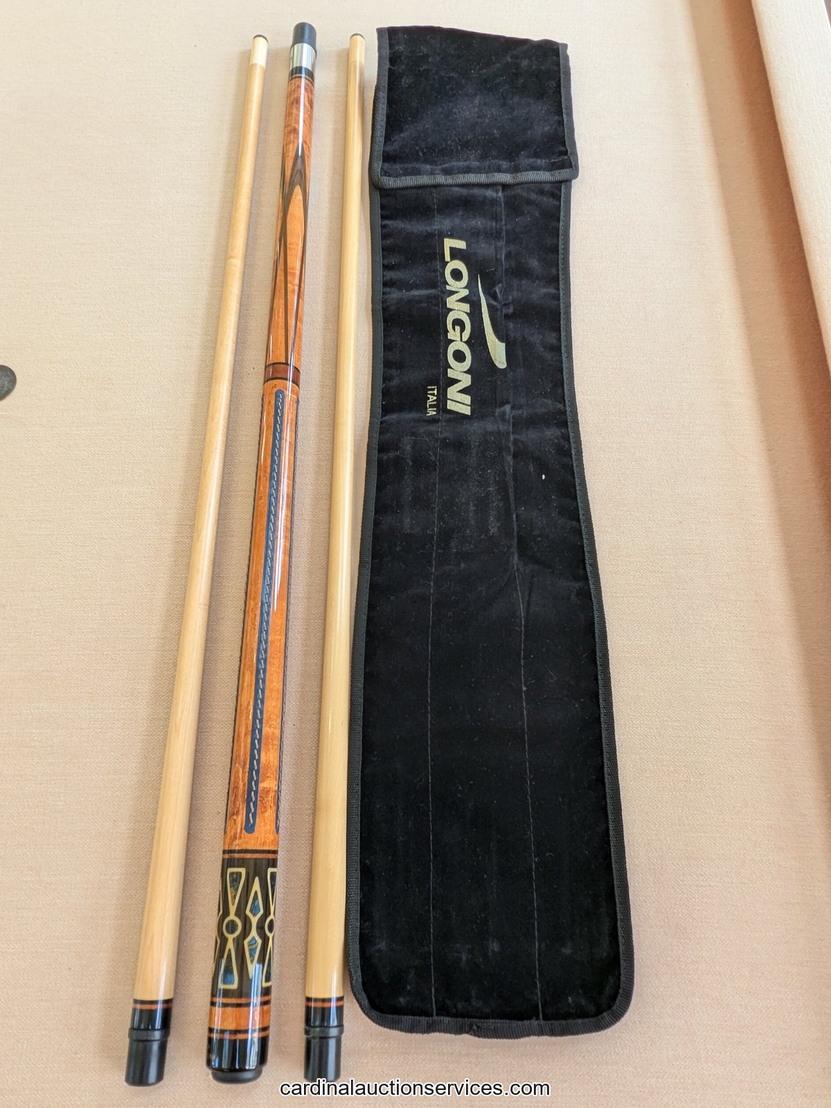 Longoni Italia Pool Cue with Two Shafts and Case - Lot 253, Barrington estate auction, Short Pump, Richmond VA