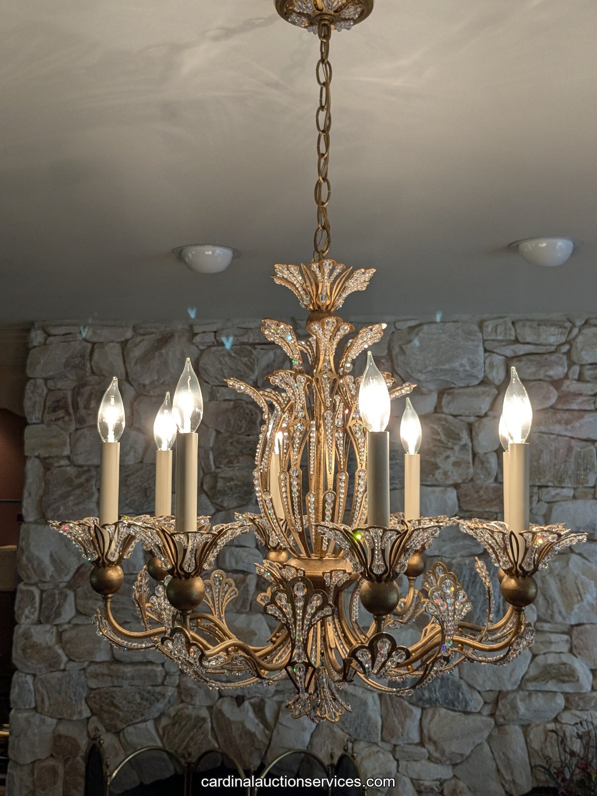 Schonbek Beaded Crystal Eight-Light Chandelier - Lot 257, Barrington estate auction, Short Pump, Richmond VA