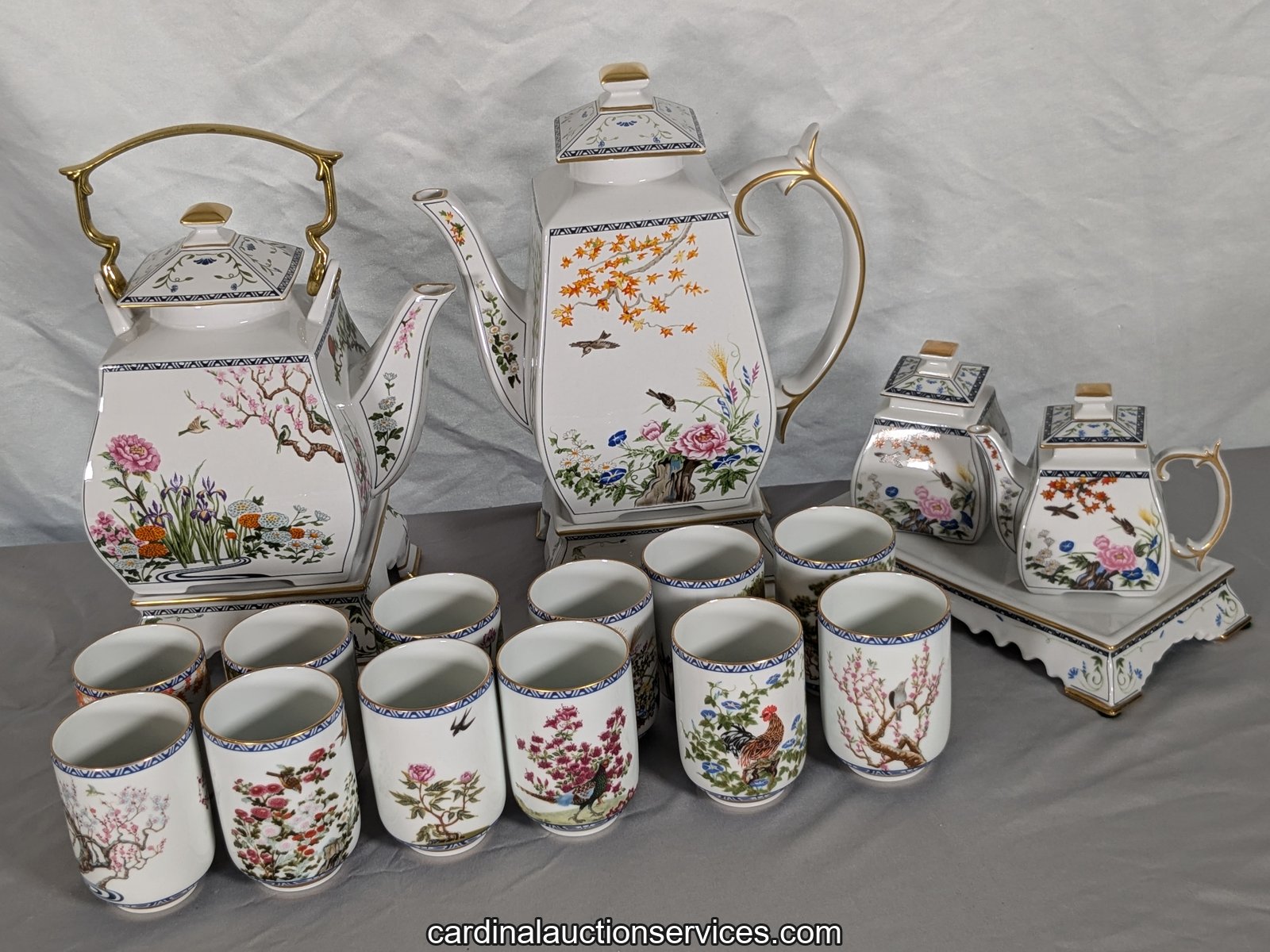 Franklin Mint "Birds and Flowers of the Orient" Porcelain Tea and Coffee Service - Lot 317, Barrington estate auction, Short Pump, Richmond VA