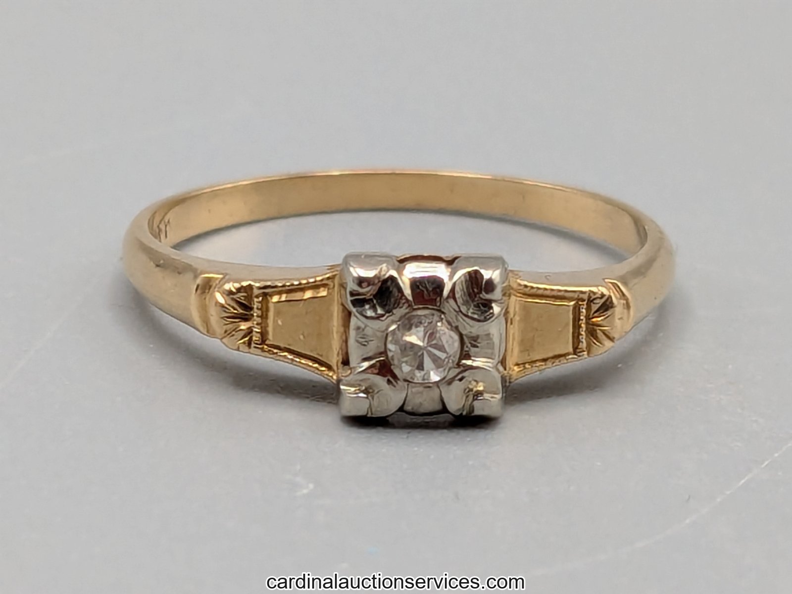 14k Gold Diamond Solitaire Ring, Size 6 - Lot 100, gold and sterling auction, Richmond VA