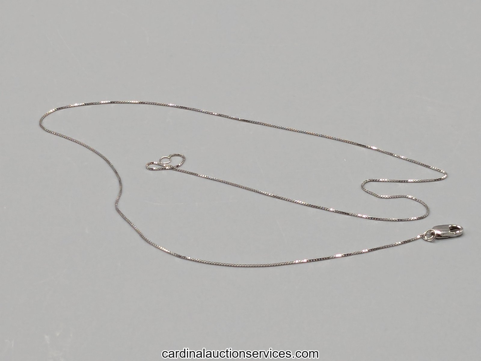 10k White Gold Box Chain Necklace - Lot 113, gold and sterling auction, Richmond VA
