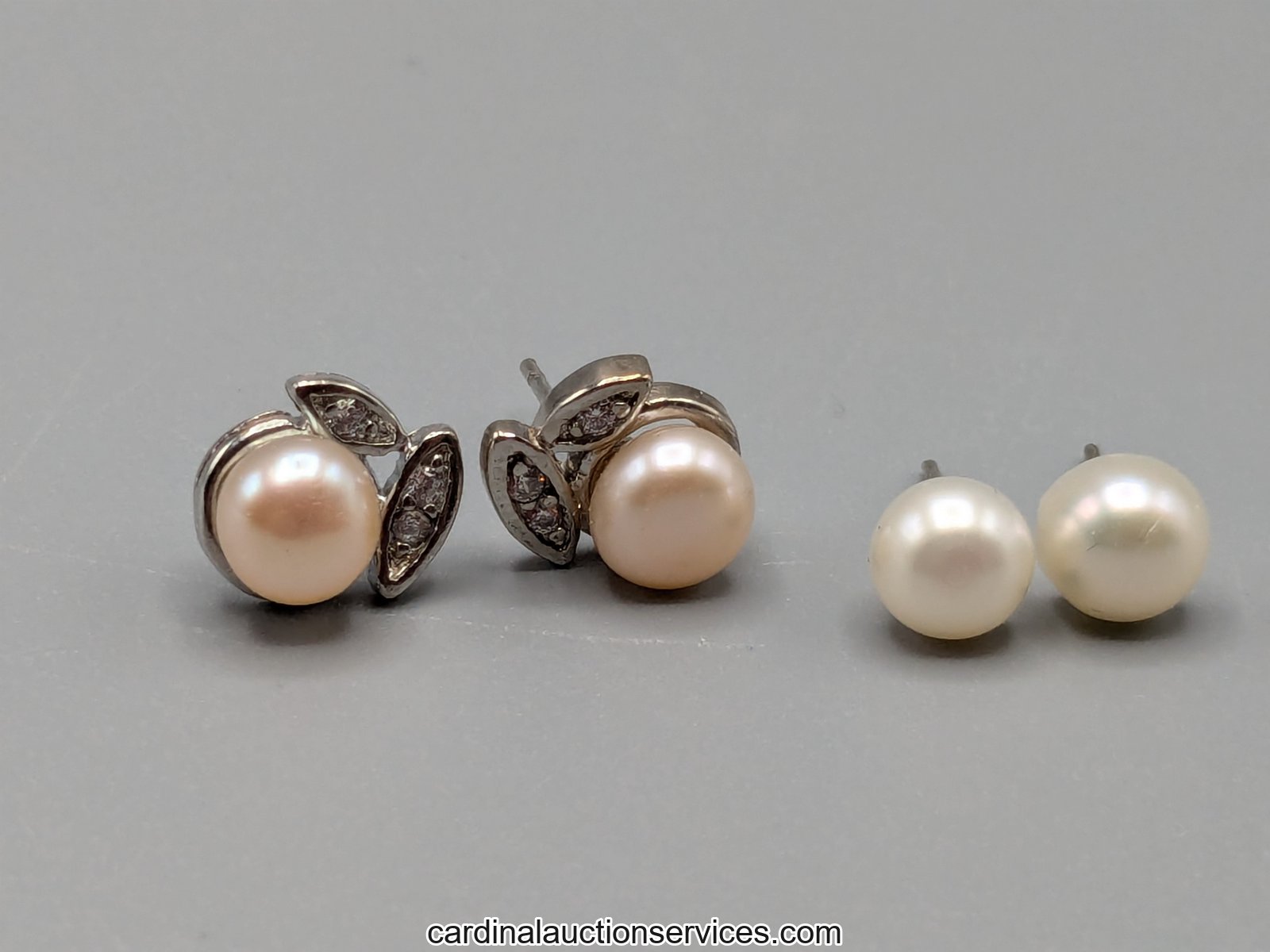 Pearl Stud Earrings, Two Pairs - Lot 116, gold and sterling auction, Richmond VA