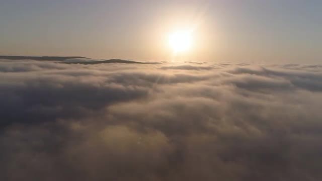 Aerial View Of Fog Mist Over Rural Countryside in Cornwall, England, UK 4K