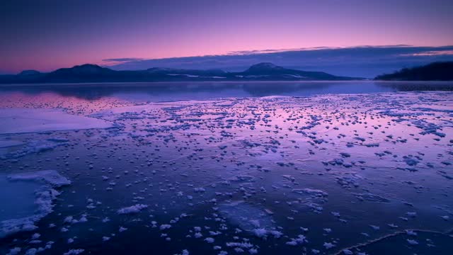 Frost at Lake Kussharo, Hokkaido, Japan