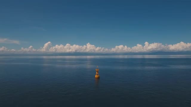 navigational buoy in the sea.