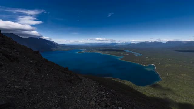 Time lapseof Kathleen lake from  Kings Throne mountain, Yukon