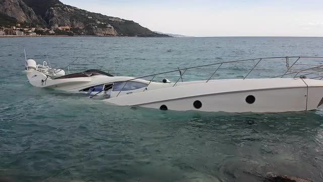 Luxury Yacht Half Sunken