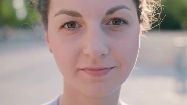 Close-up of a Young Lady's Face Outdoors