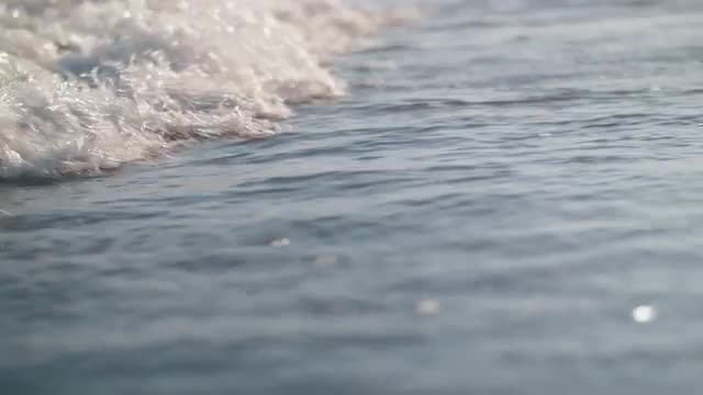 Foamy waves rolling in on the sea shore