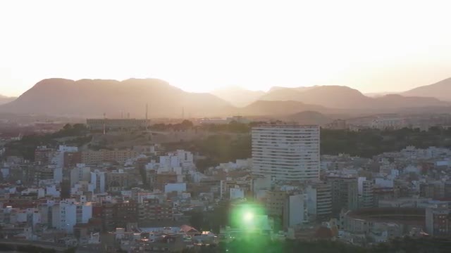 Alicante cityscape at sunset, Spain