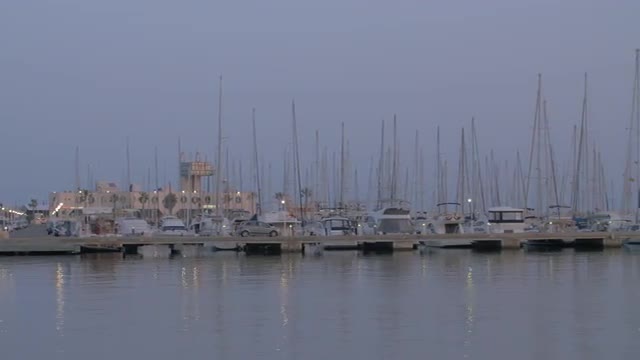 Yachts mooring in the port of Alicante, Spain
