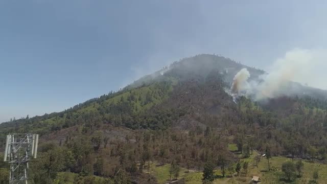 forest fire in the mountains