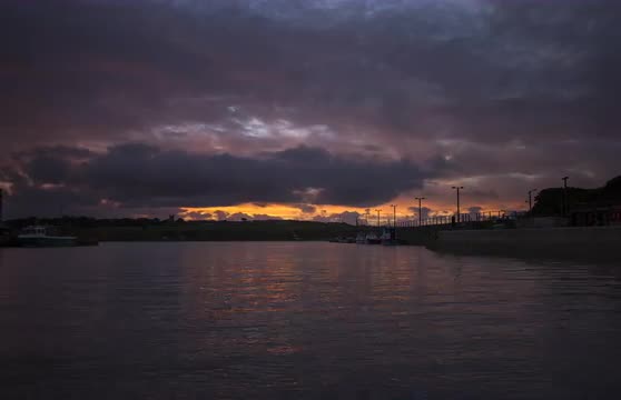 Hayle Harbour sunset timelapse Cornwall, England, UK